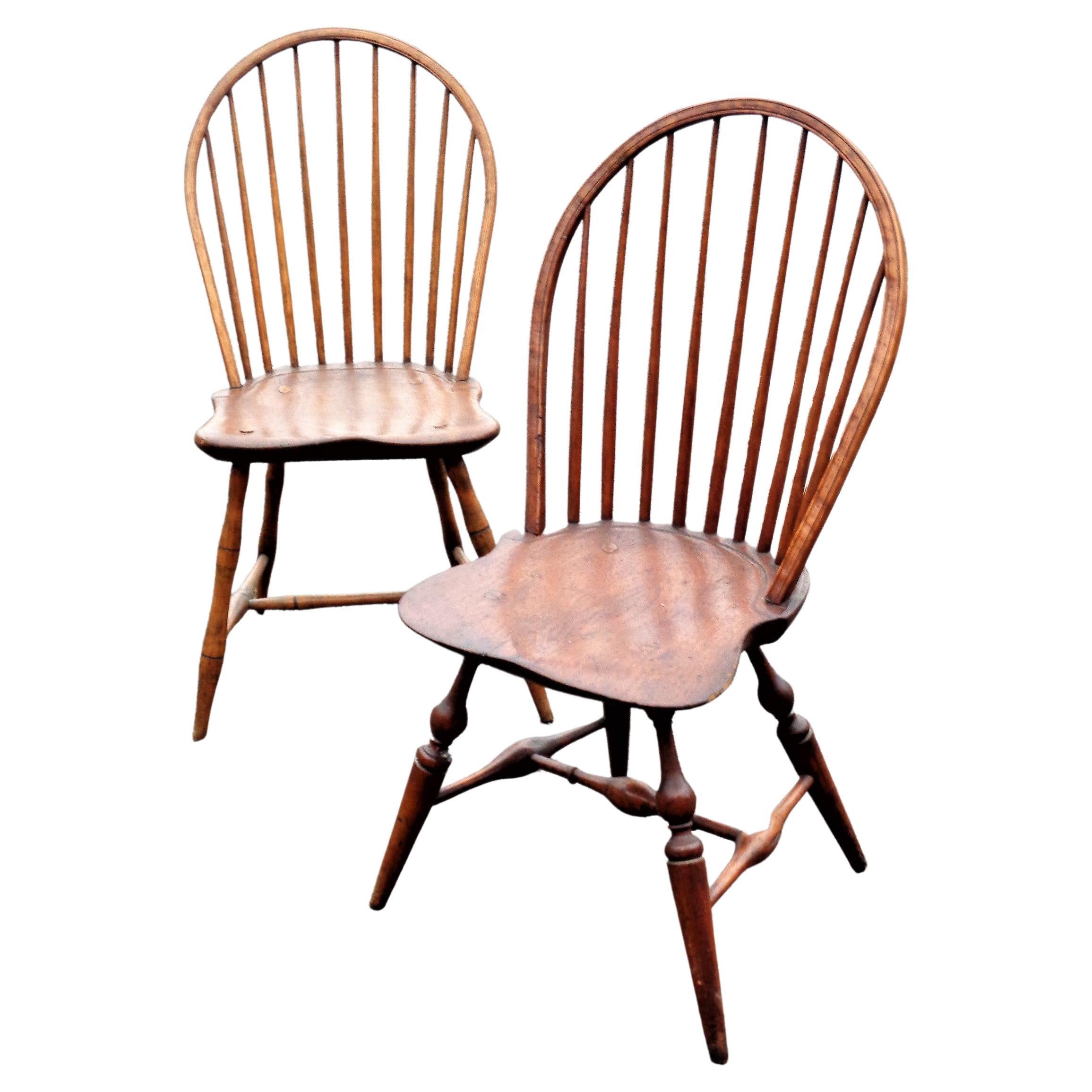  18th Century American Bow Back Windsor Chairs