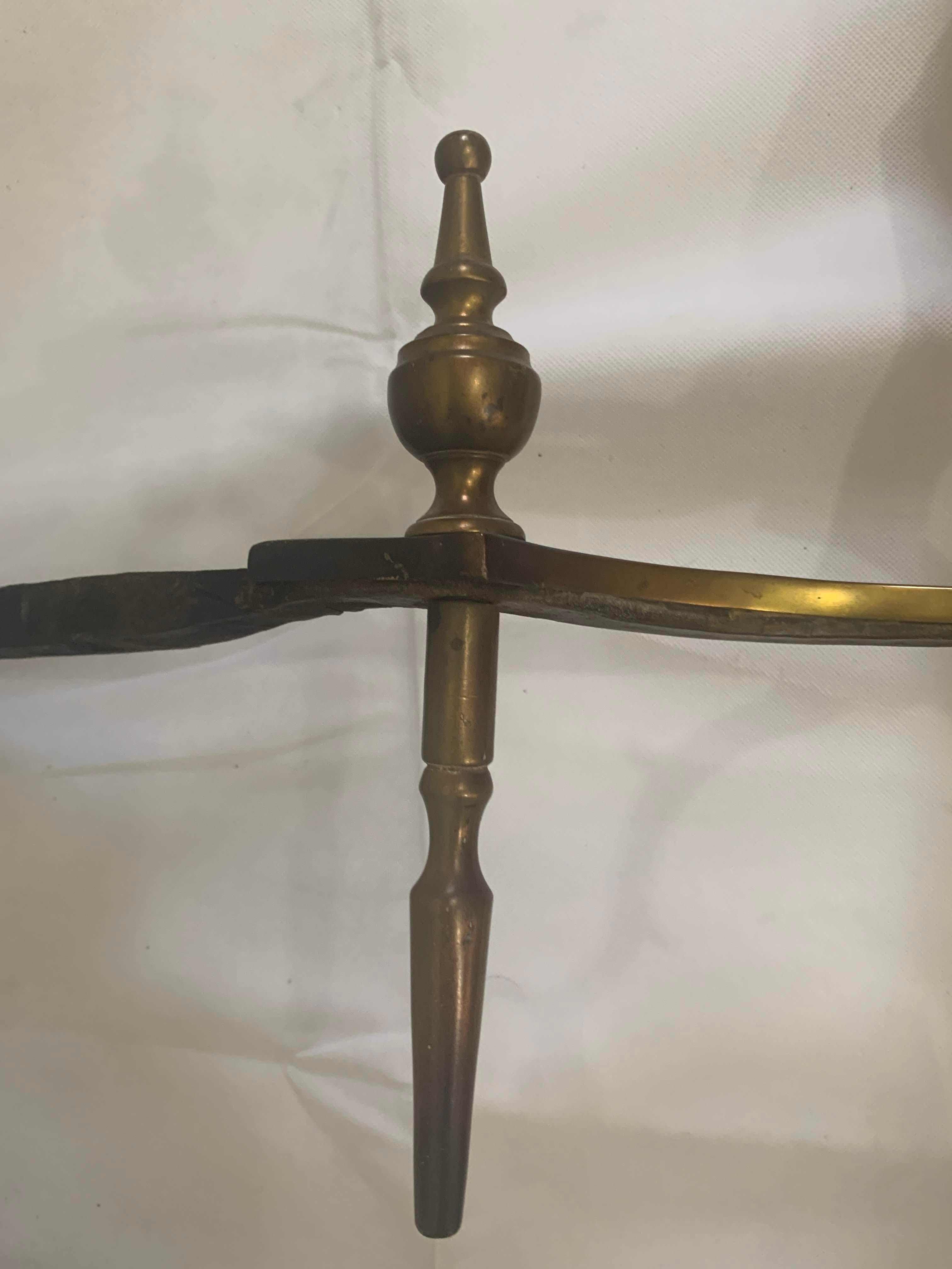 18th Century American Brass Steeple Top Andirons - a Pair 5