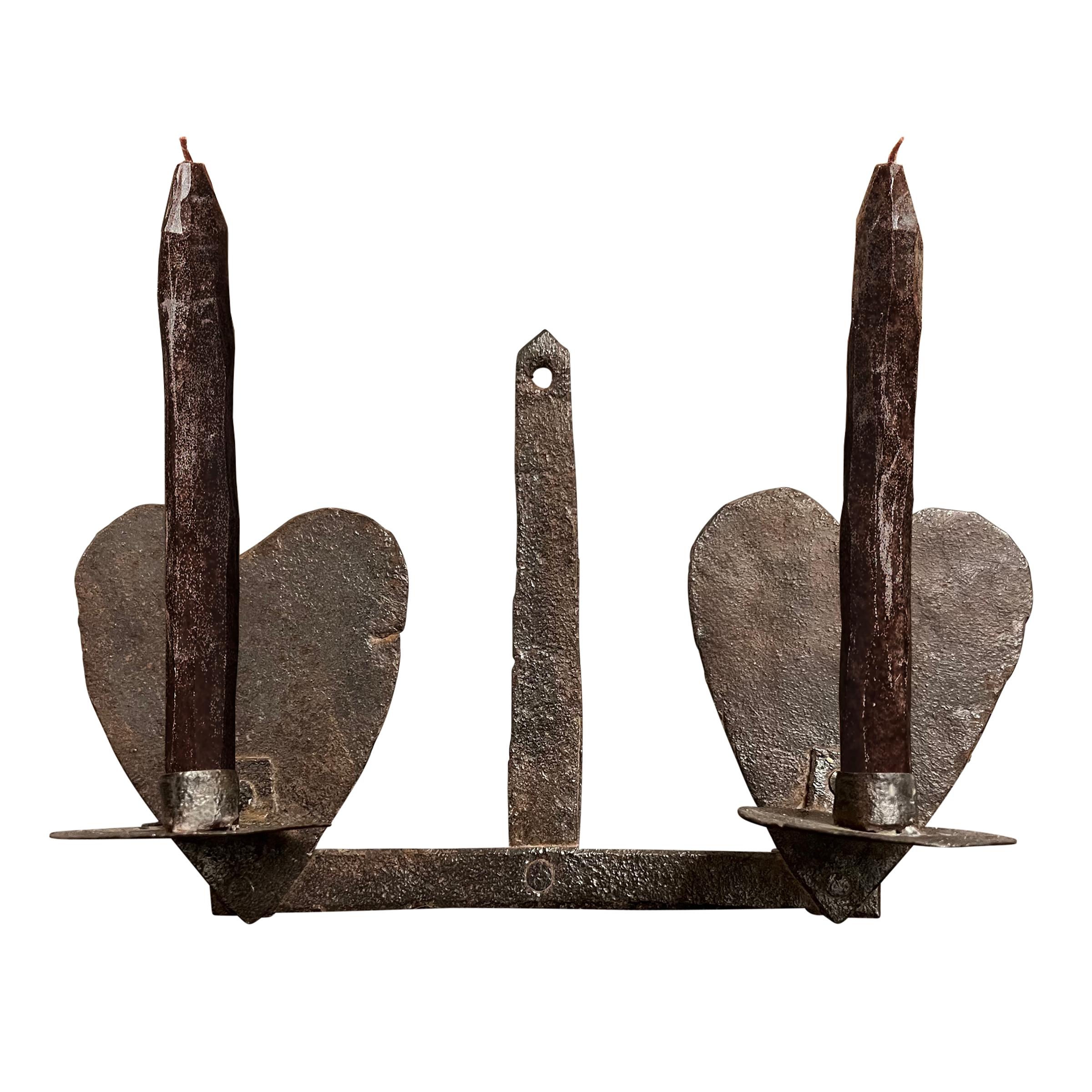 Primitive 18th Century American Candle Sconce For Sale