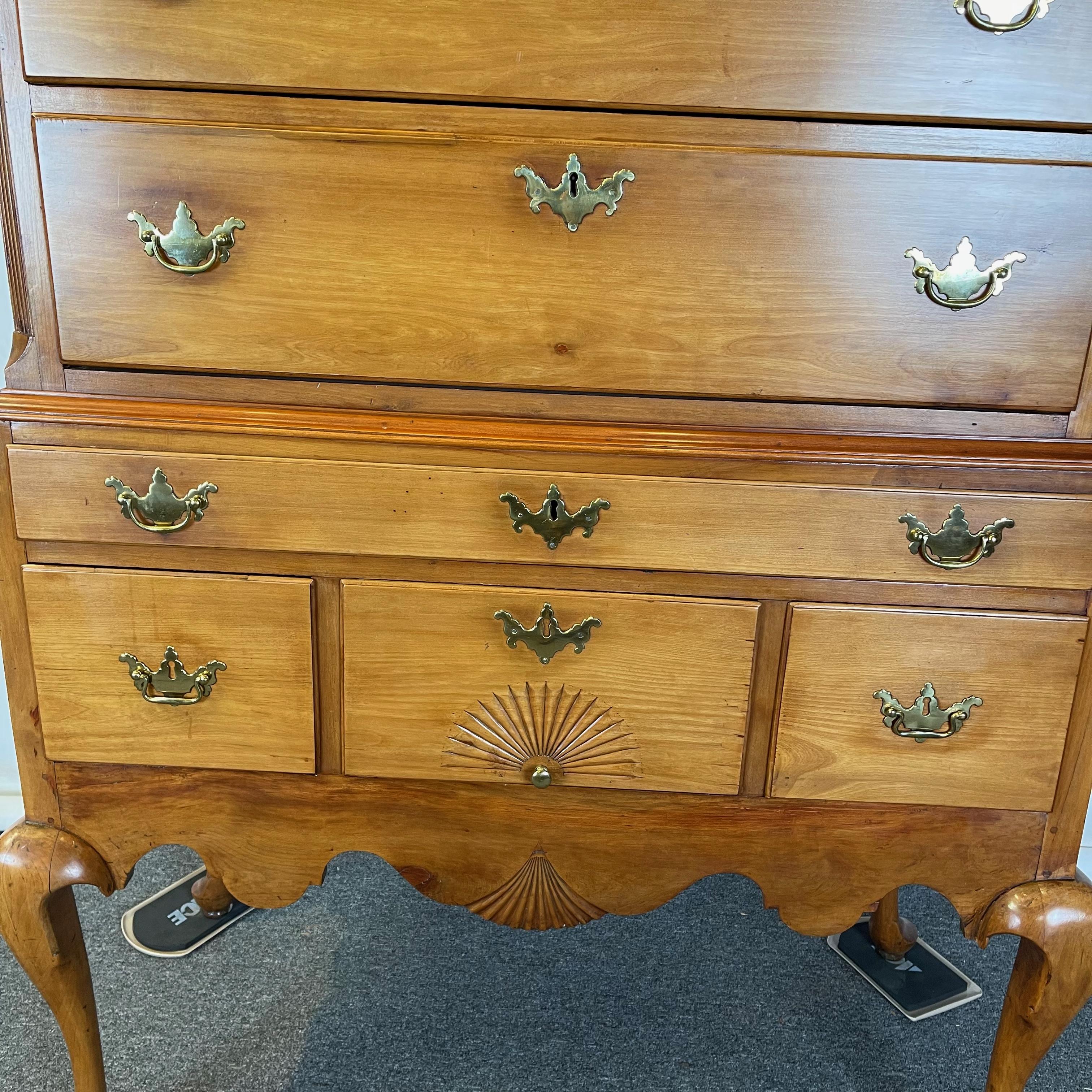 18th Century American Cherrywood Highboy For Sale 9