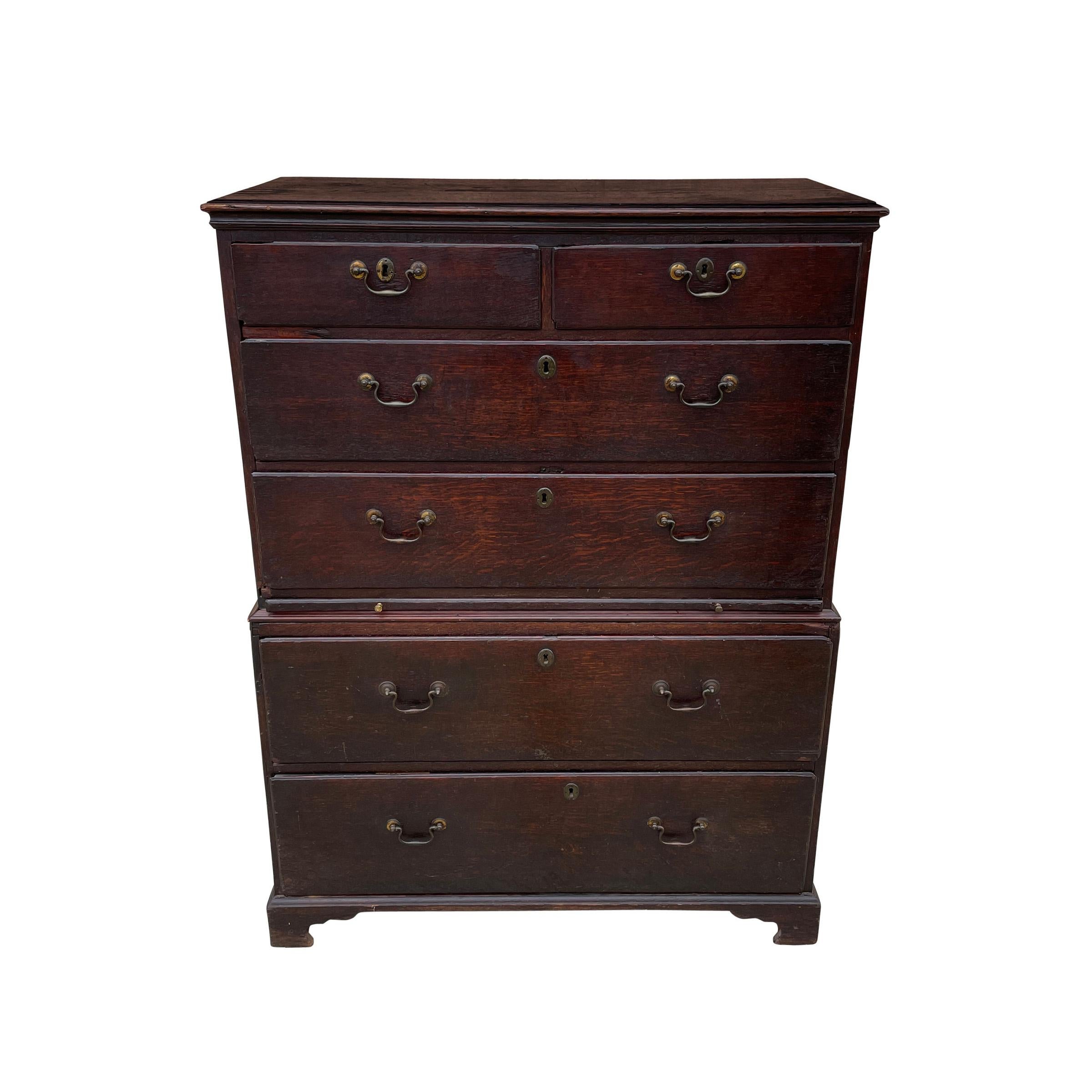 American Colonial 18th Century American Chest on Chest