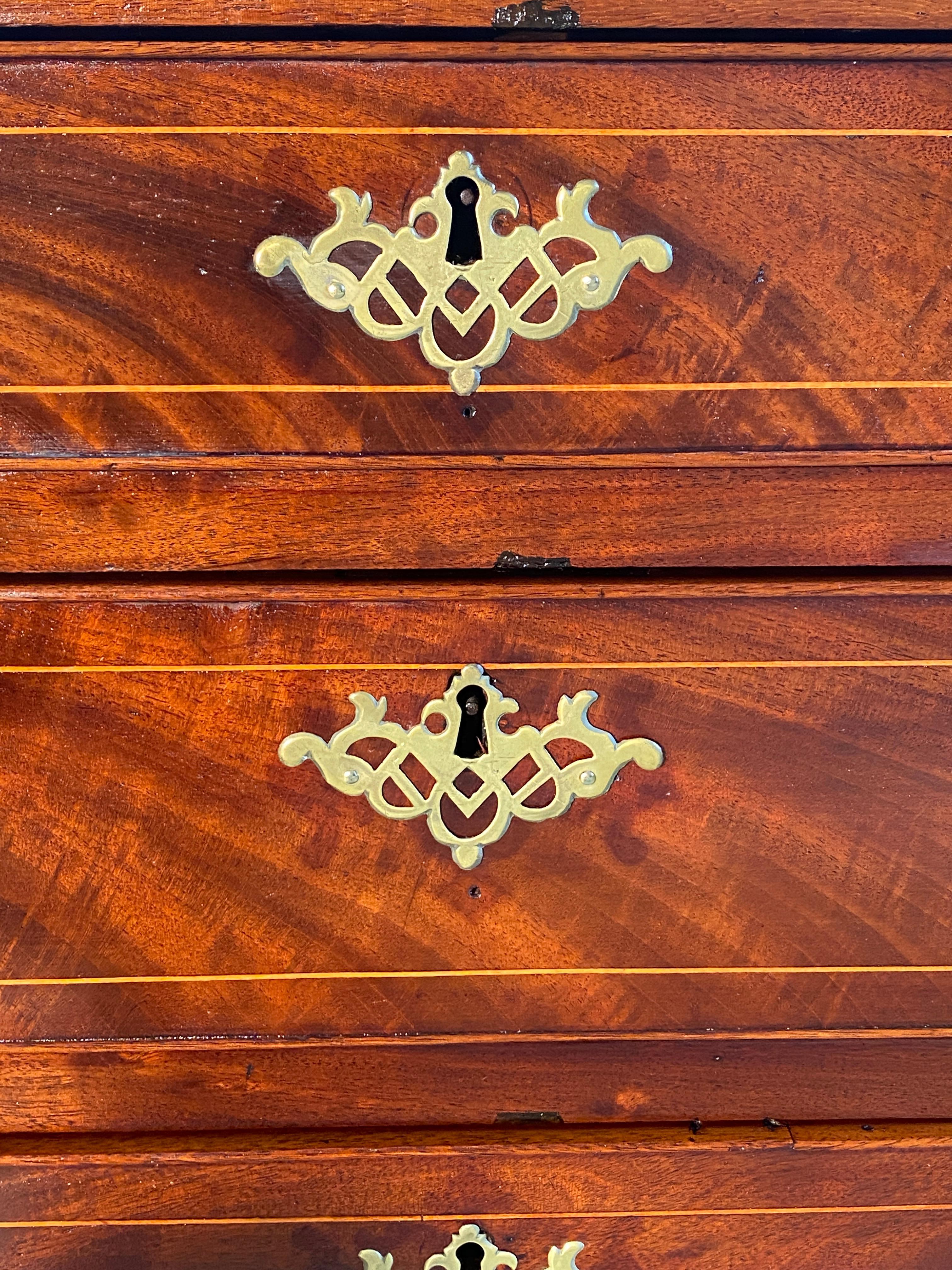 18th Century American Chippendale Slant Front Bureau Desk Washington D.C. 12