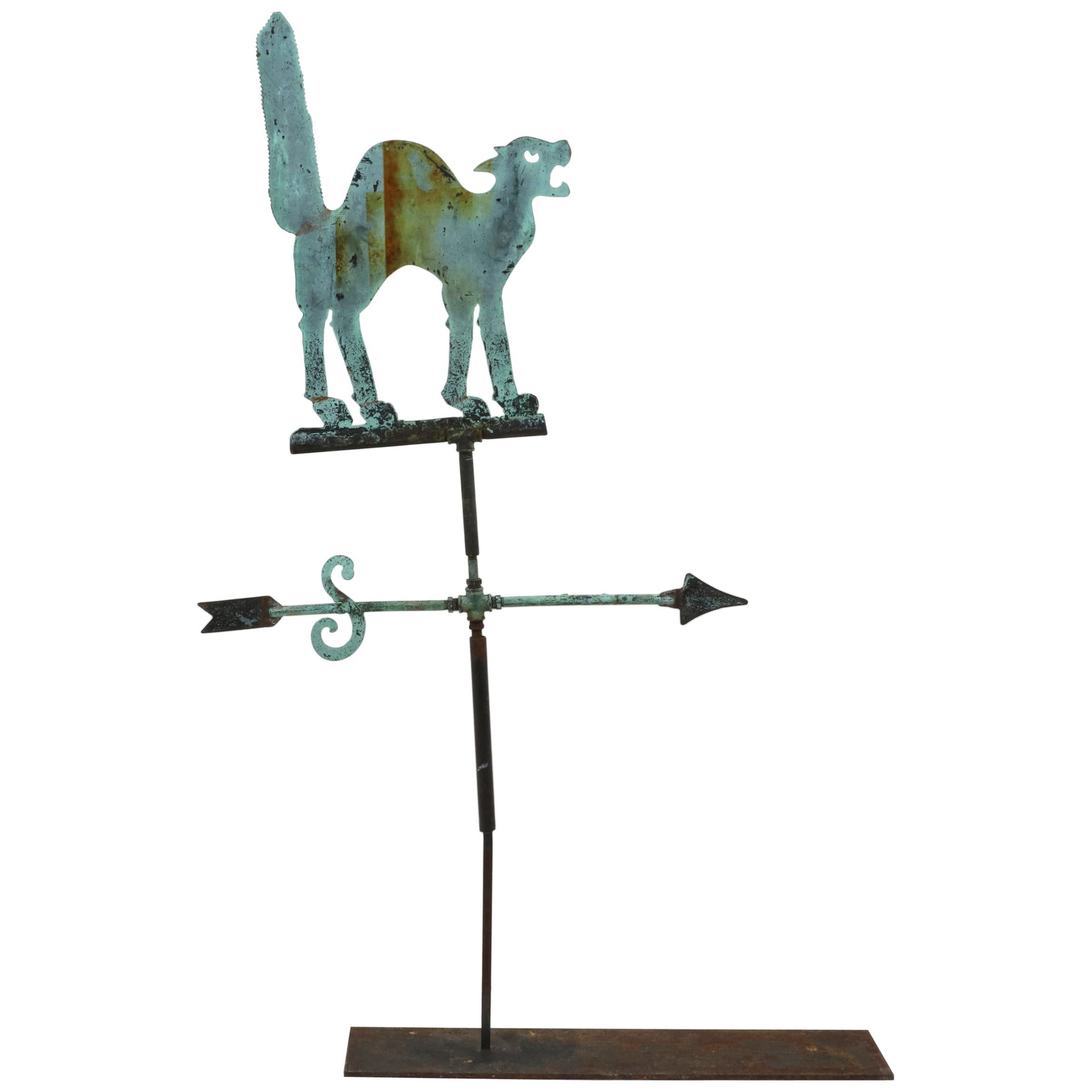 Vane de chasse à chat en cuivre américain du 18ème siècle en vente