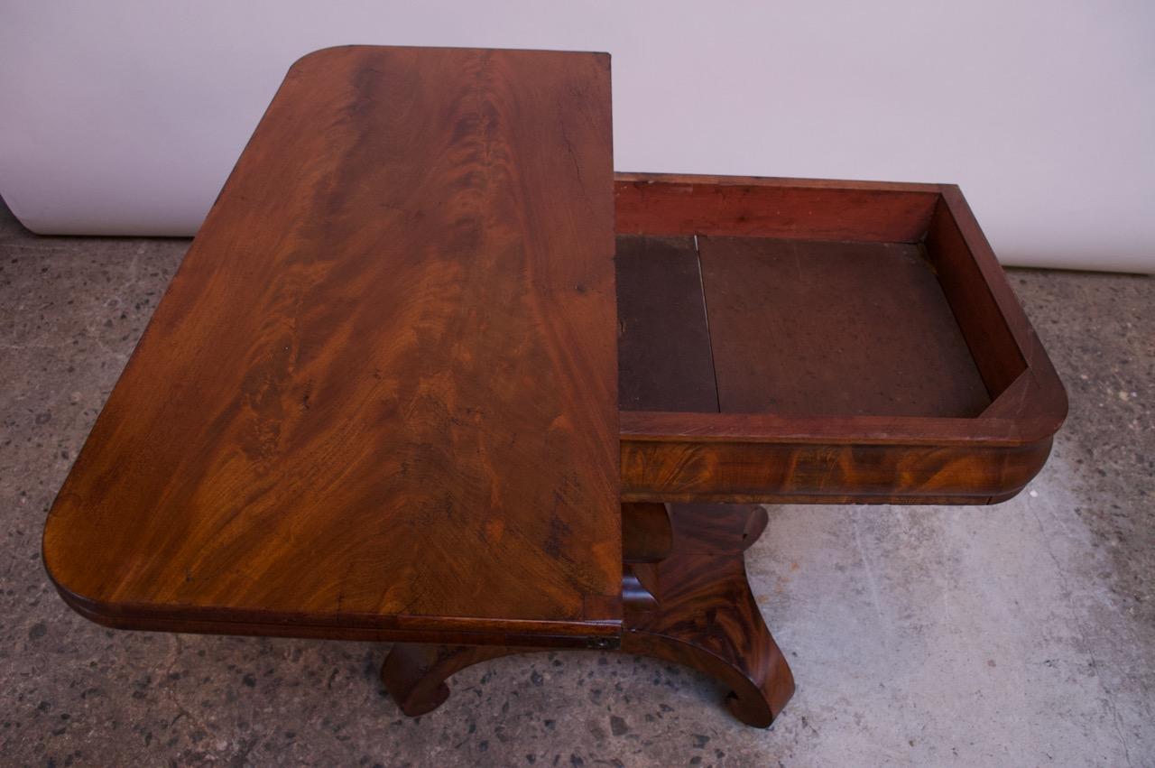 18th Century American Empire Mahogany Parlor / Game Table with Flip Top 1