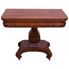 18th Century American Empire Mahogany Parlor / Game Table with Flip Top