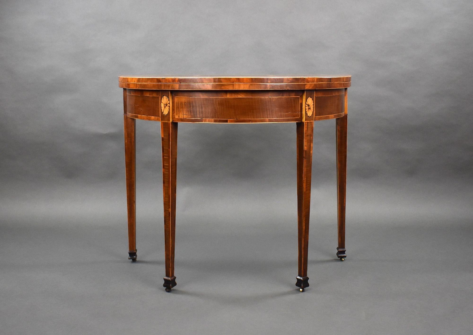 Federal 18th Mahogany Inlaid Card Table For Sale