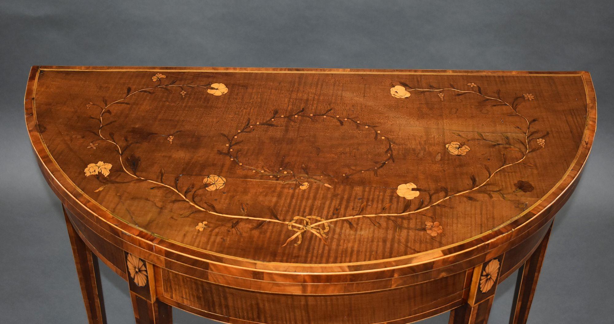 18th Mahogany Inlaid Card Table For Sale 1