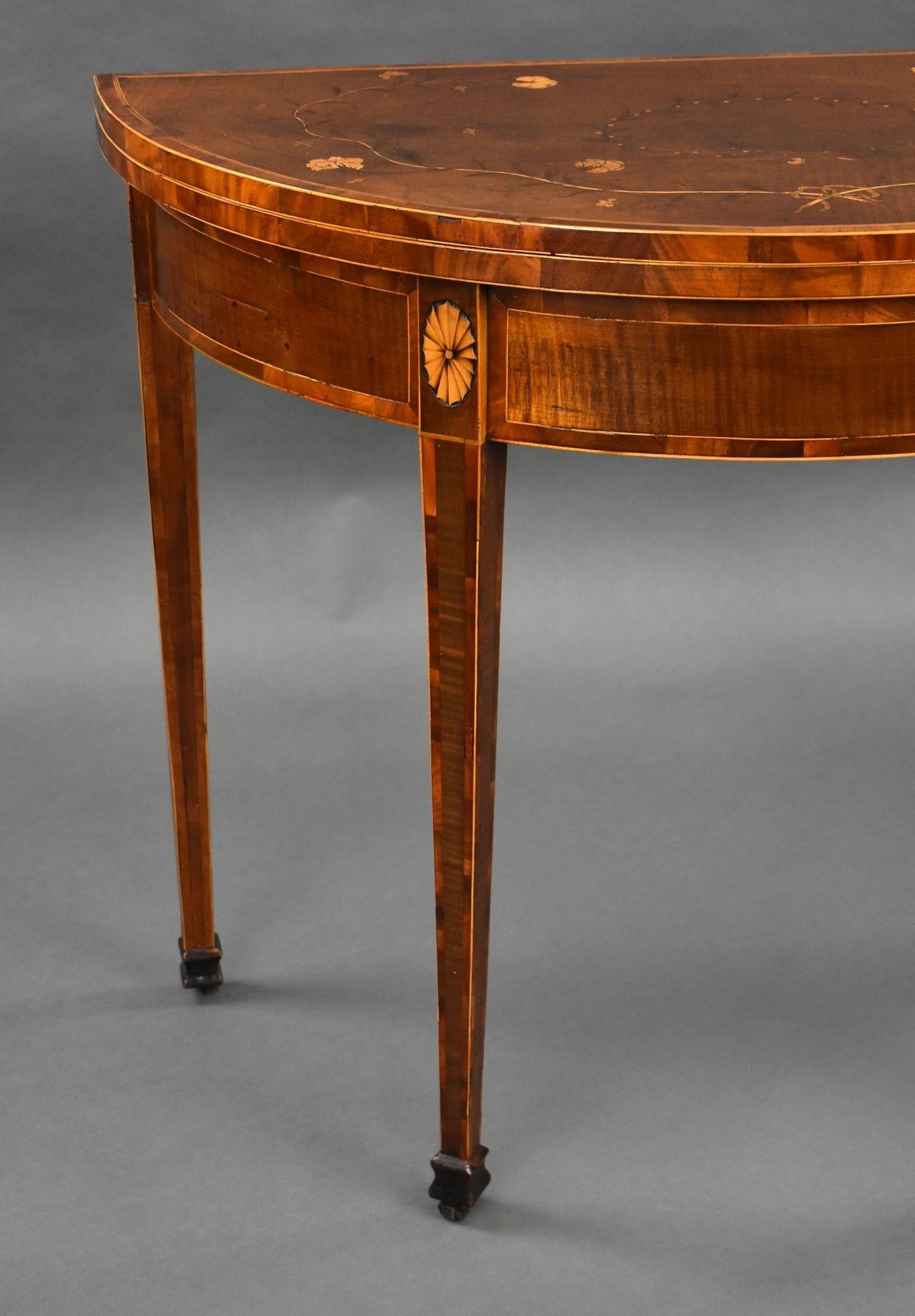 18th Mahogany Inlaid Card Table For Sale 3