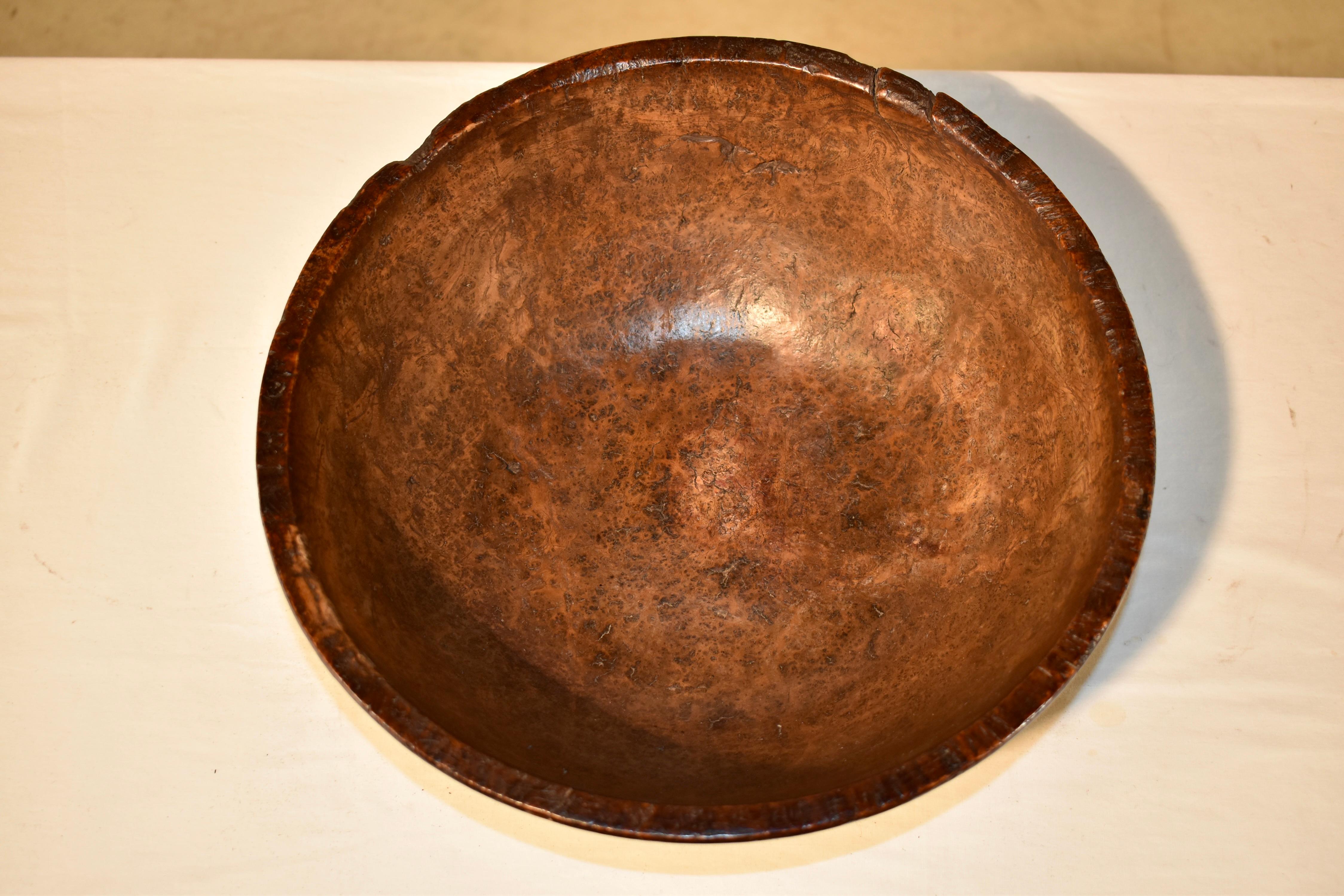 18th Century American Hand Turned Burl Bowl For Sale 6