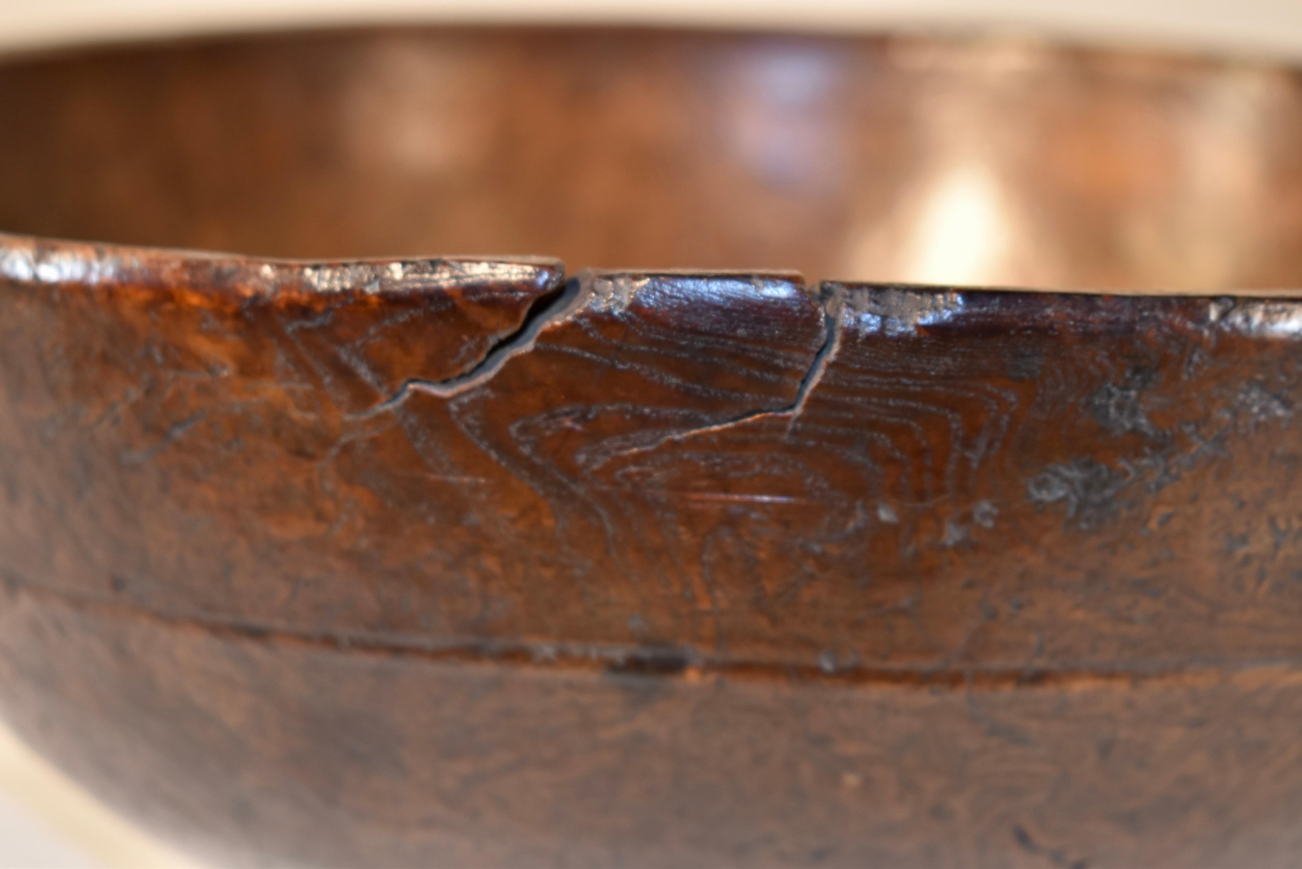 18th Century American Hand Turned Burl Bowl For Sale 1
