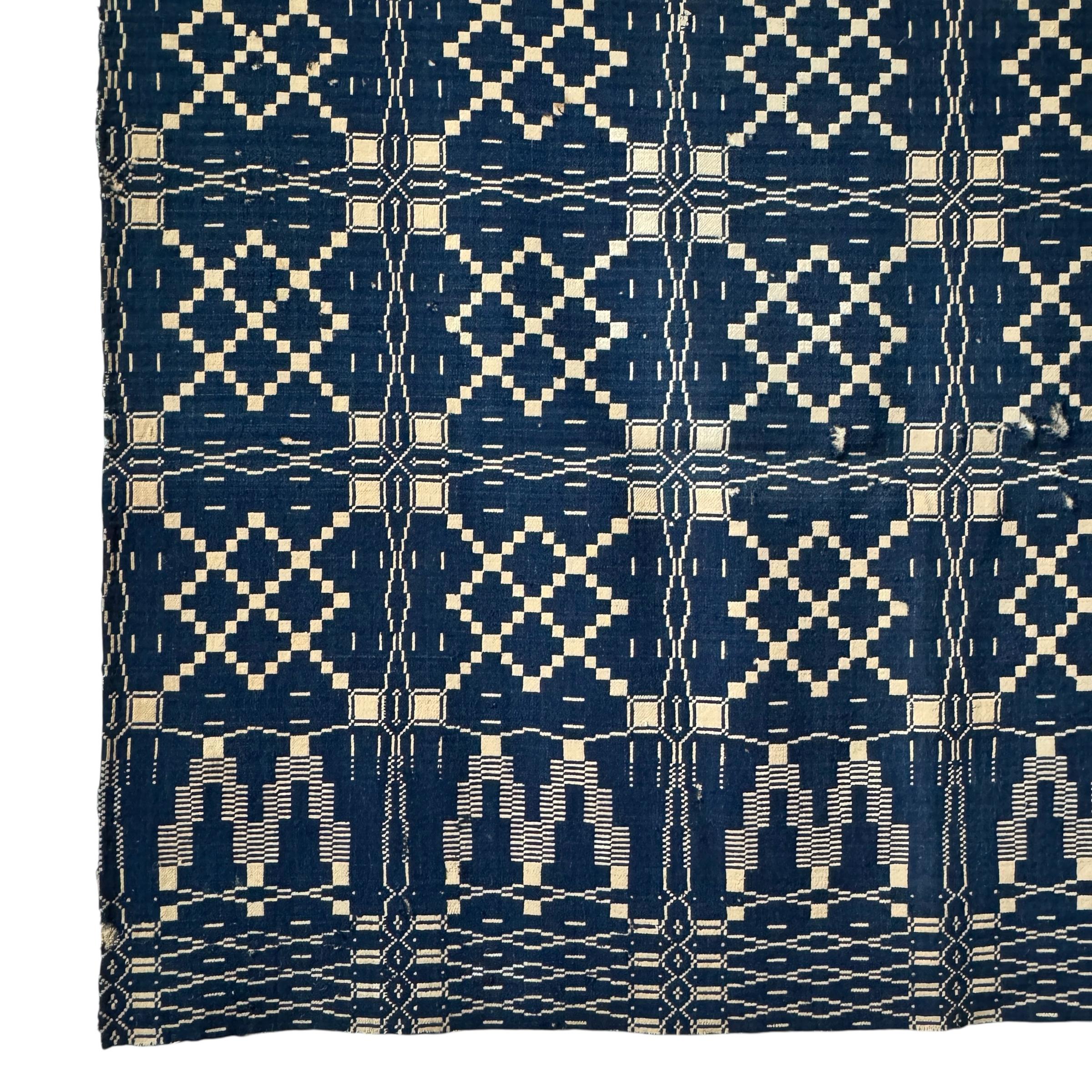Amerikanisches Indigo-Deckbett aus dem 18. (amerikanisch) im Angebot