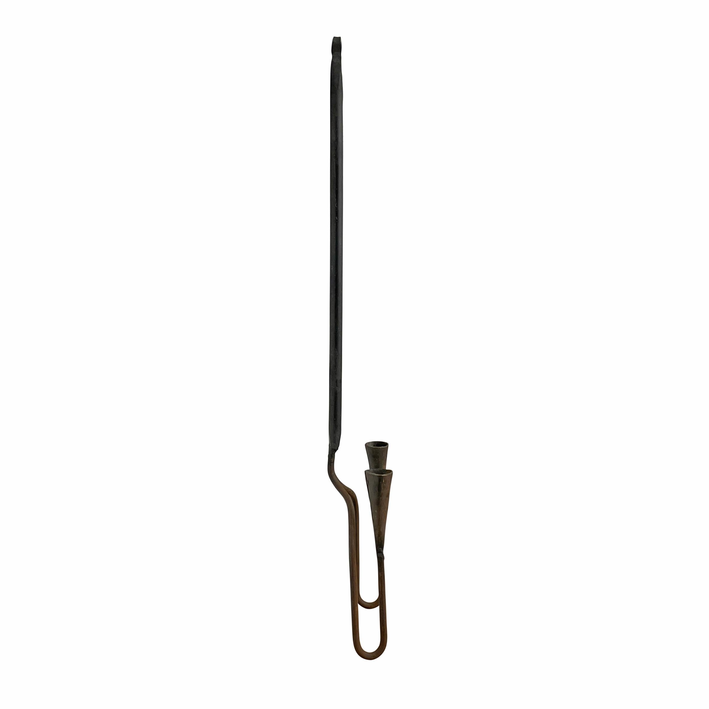 Wrought Iron 18th Century American Iron Two-Arm Sconce