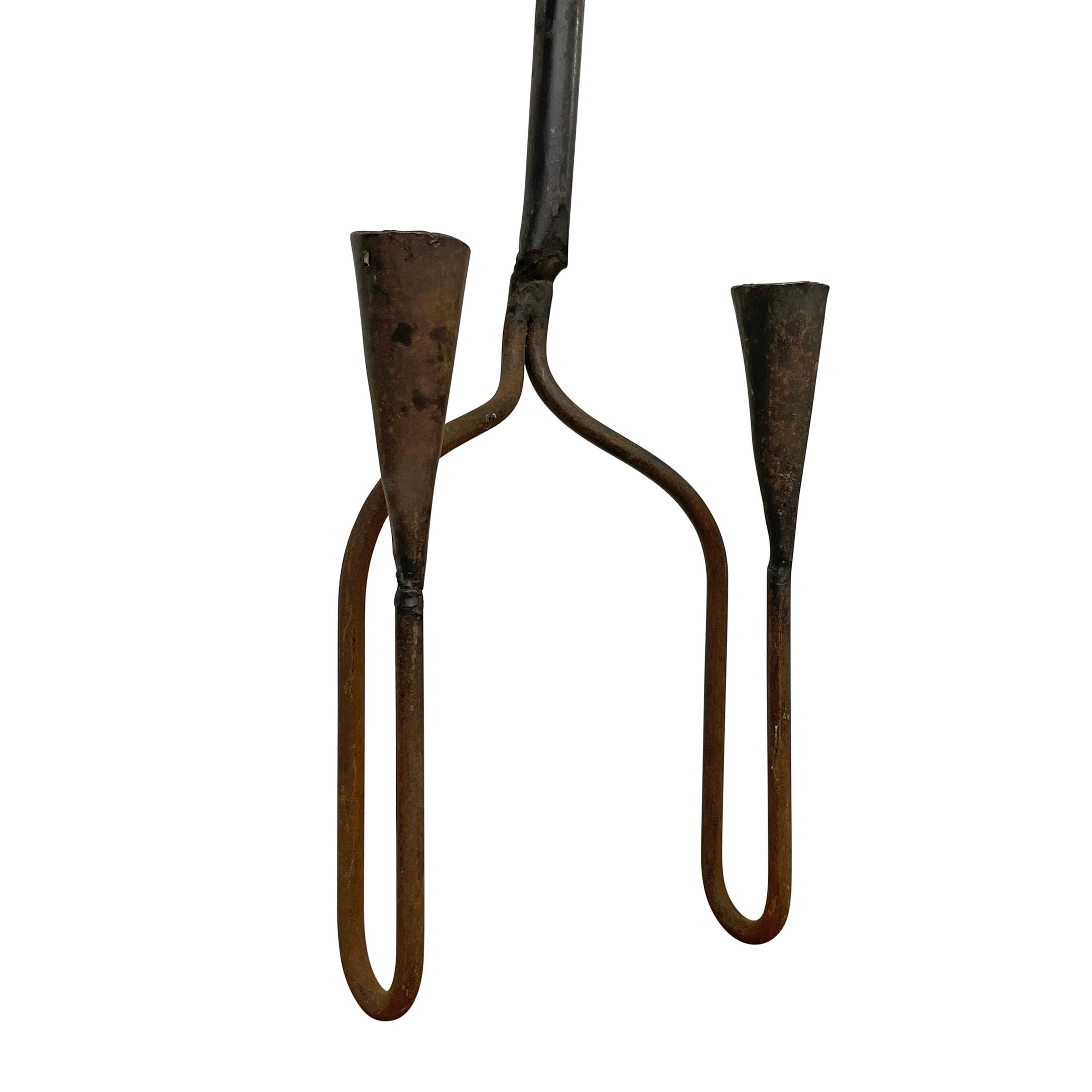 18th Century American Iron Two-Arm Sconce 2