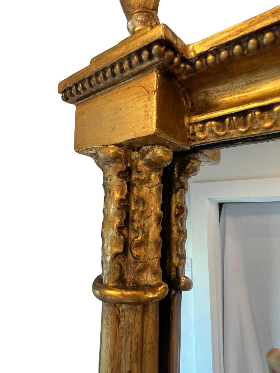 18th Century American Large Federal Period Carved-Wood and Gold Gilt Mirror 8