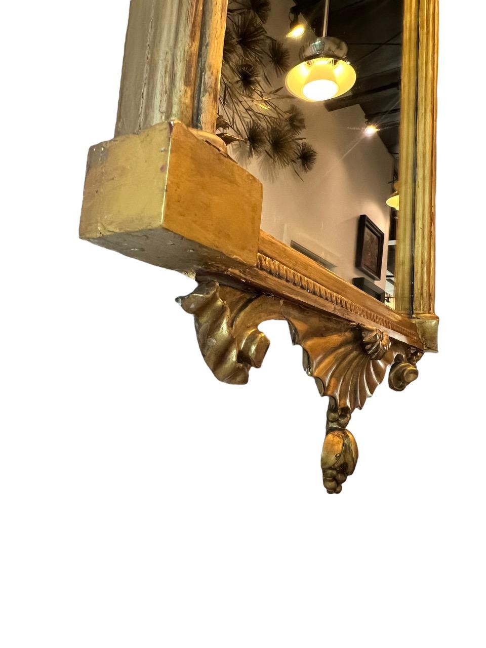 18th Century American Large Federal Period Carved-Wood and Gold Gilt Mirror 12