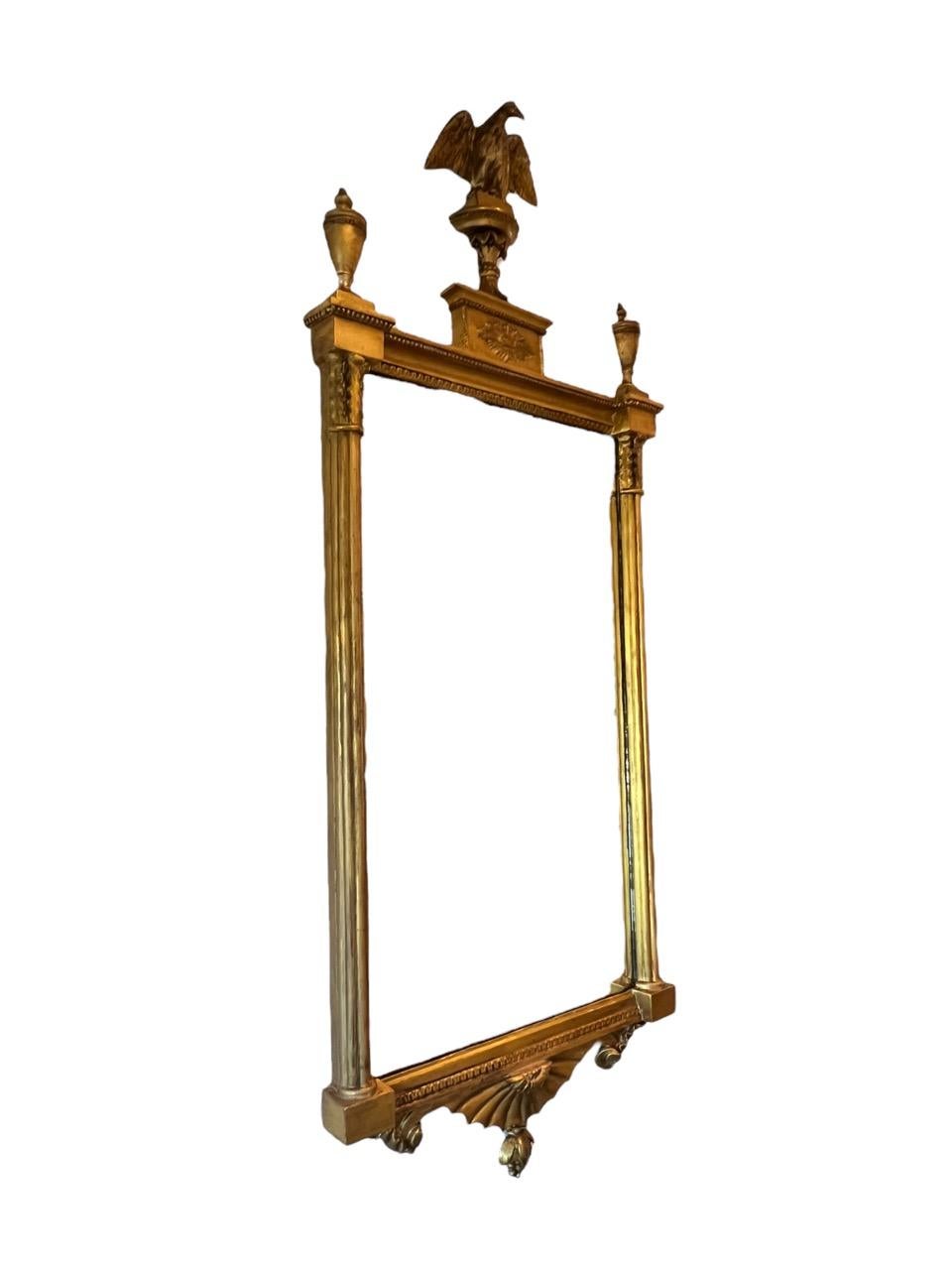 18th Century American Large Federal Period Carved-Wood and Gold Gilt Mirror 15