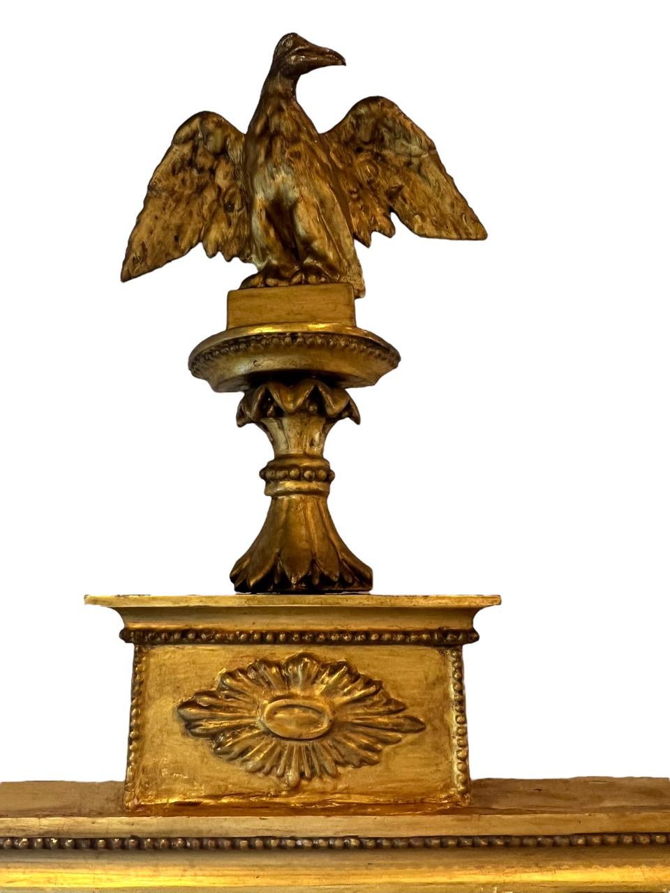 18th Century American Large Federal Period Carved-Wood and Gold Gilt Mirror 1