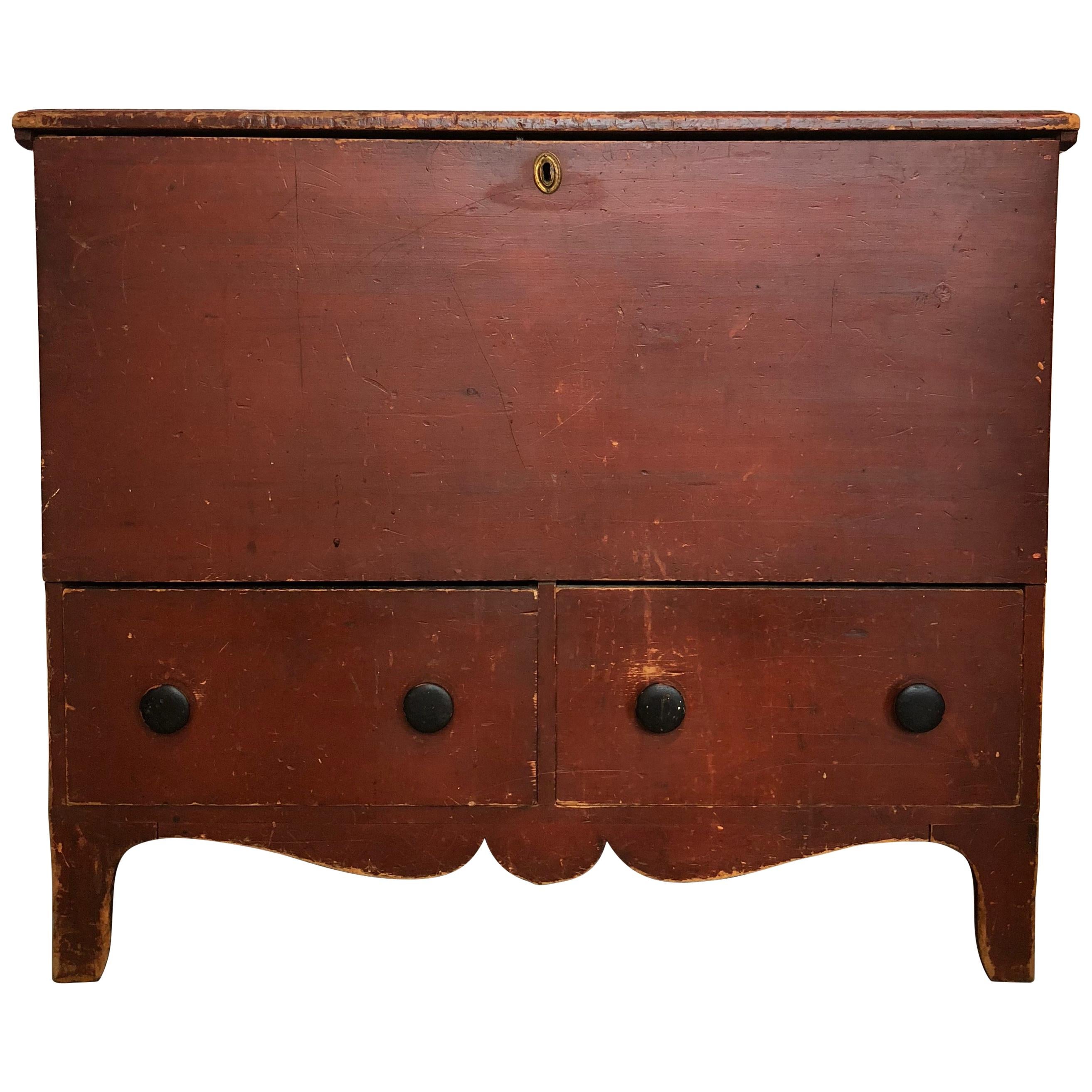 18th Century American Pine Blanket Chest For Sale