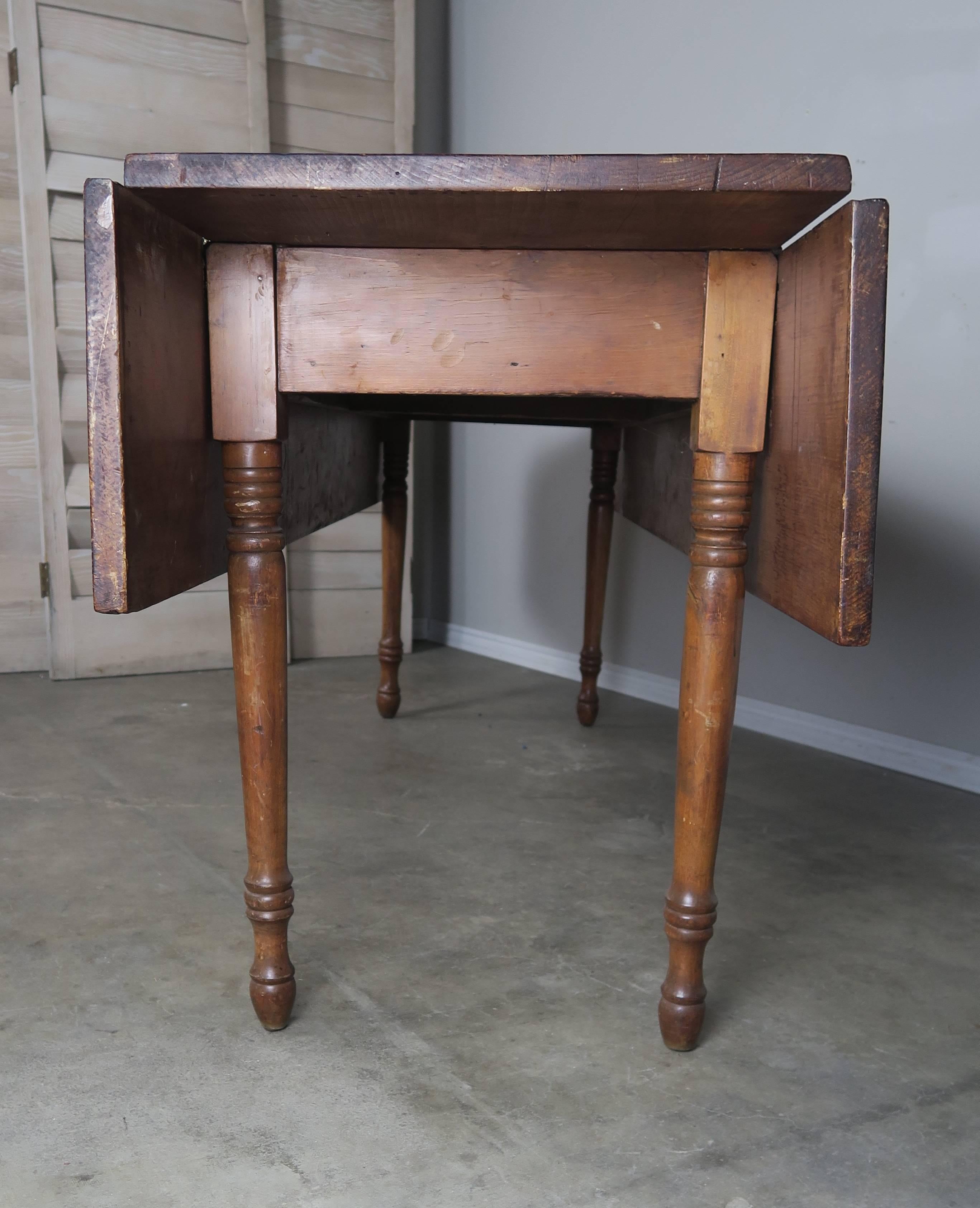 18th Century American Primitive Drop-Leaf Table 1