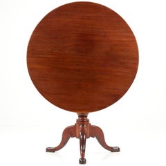 18th Century American Queen Anne Mahogany Tilt Top Antique Tea Table