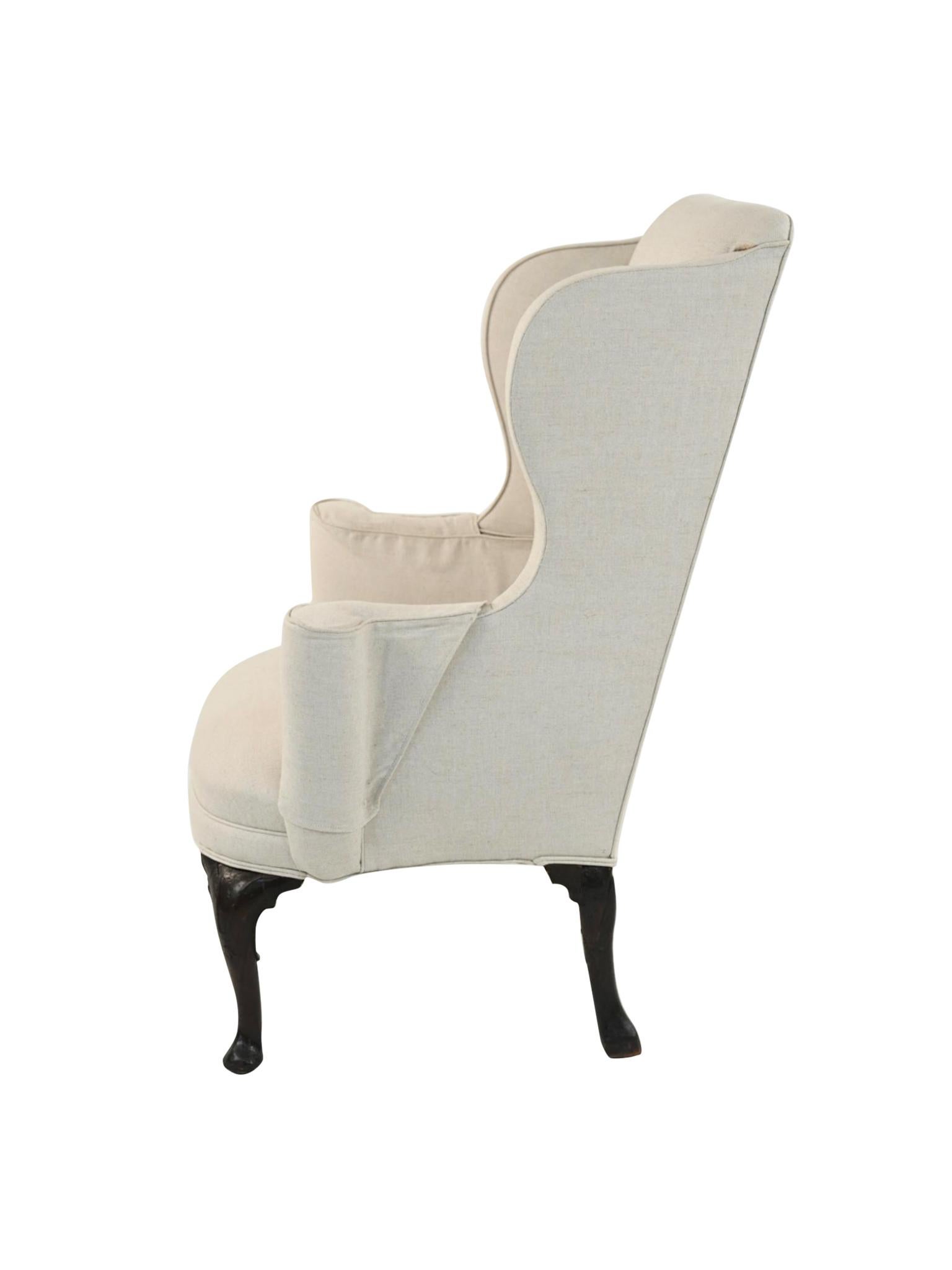 Hand-Crafted 18th Century American Queen Anne Wingback Armchair