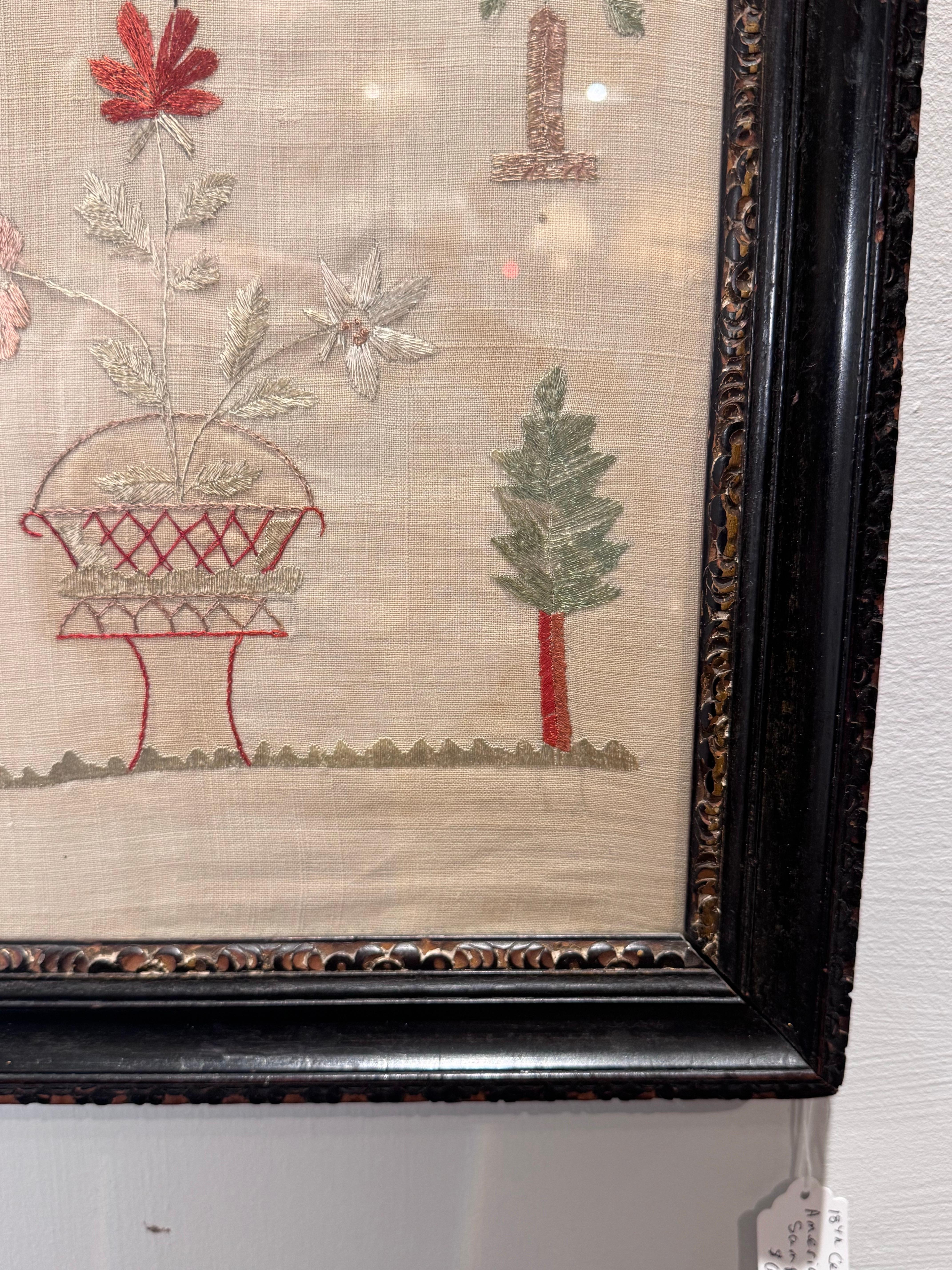 Soie Échantillon américain du 18e siècle en vente