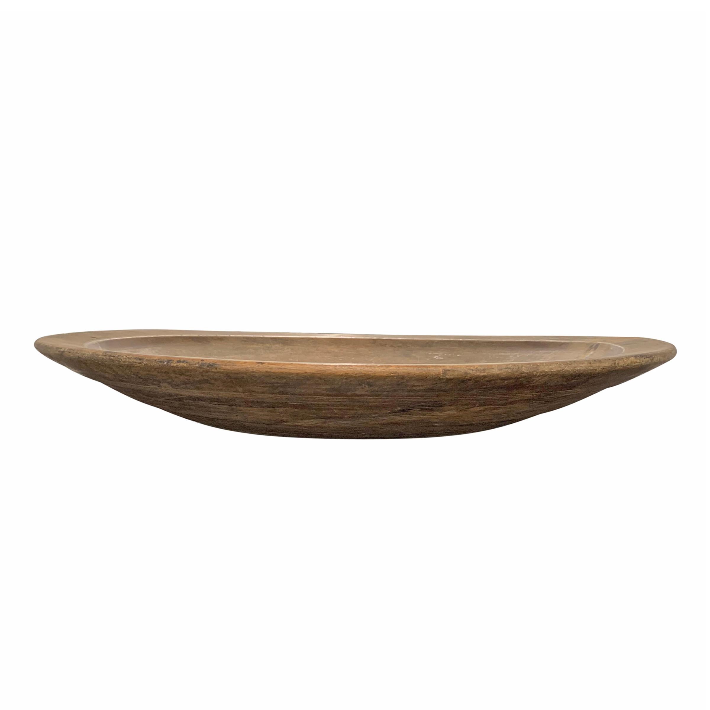 Rustic 18th Century American Turned Wood Bowl For Sale