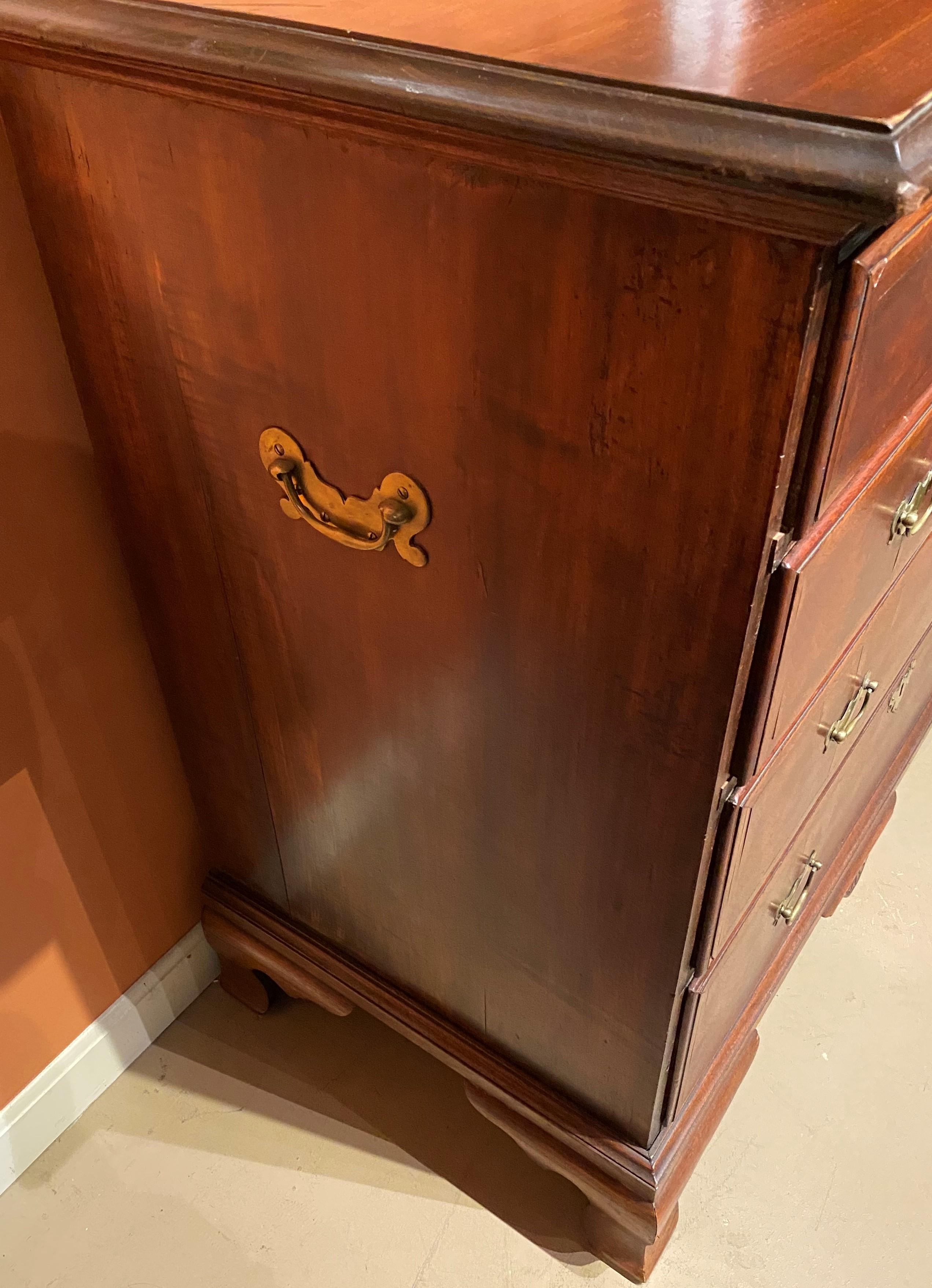 Hand-Carved 18th Century American Two Over Three Chest of Drawers For Sale