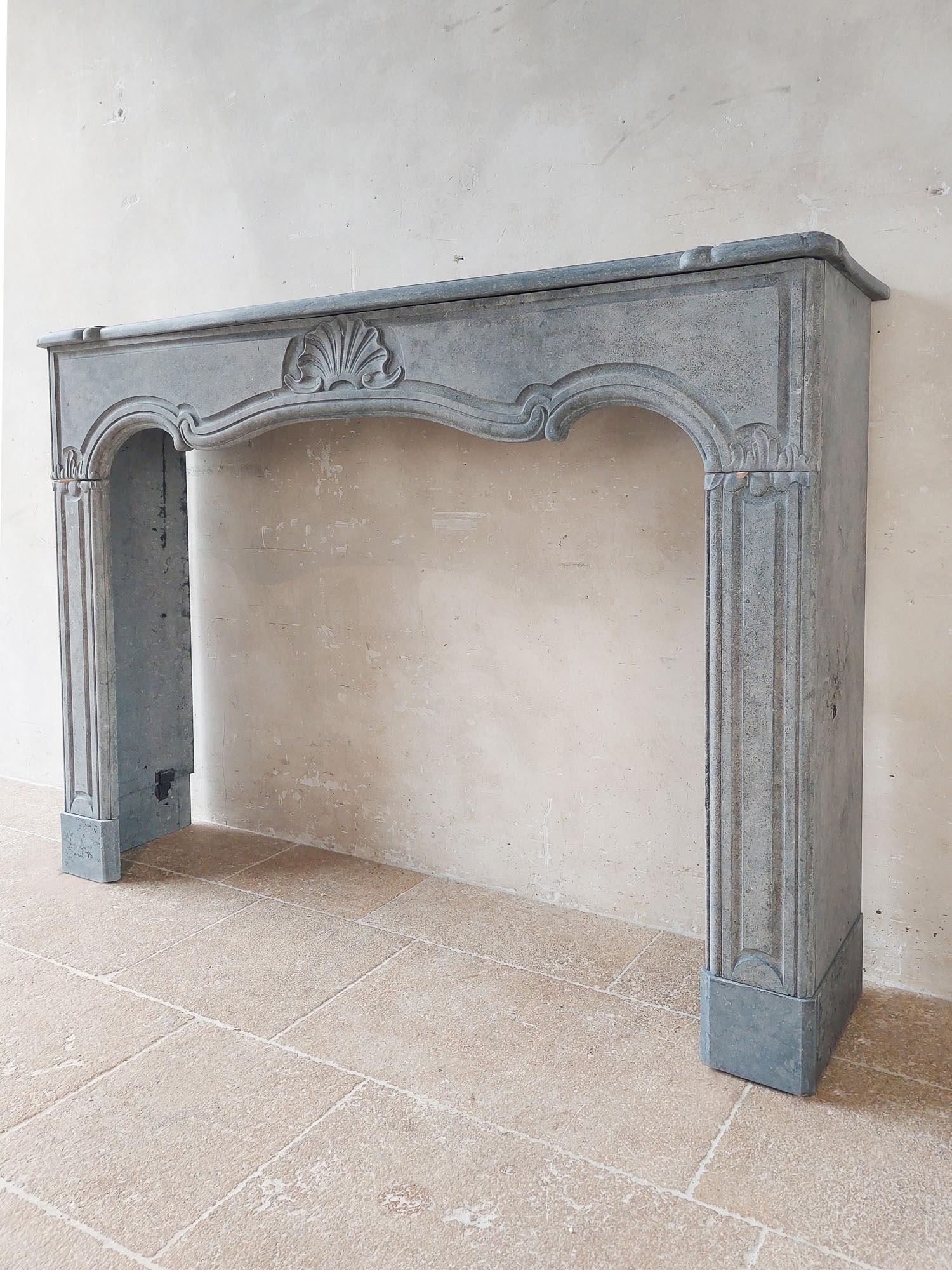 18th Century and Earlier 18th century Amsterdam bluestone fireplace in Louis the Fourteenth style For Sale