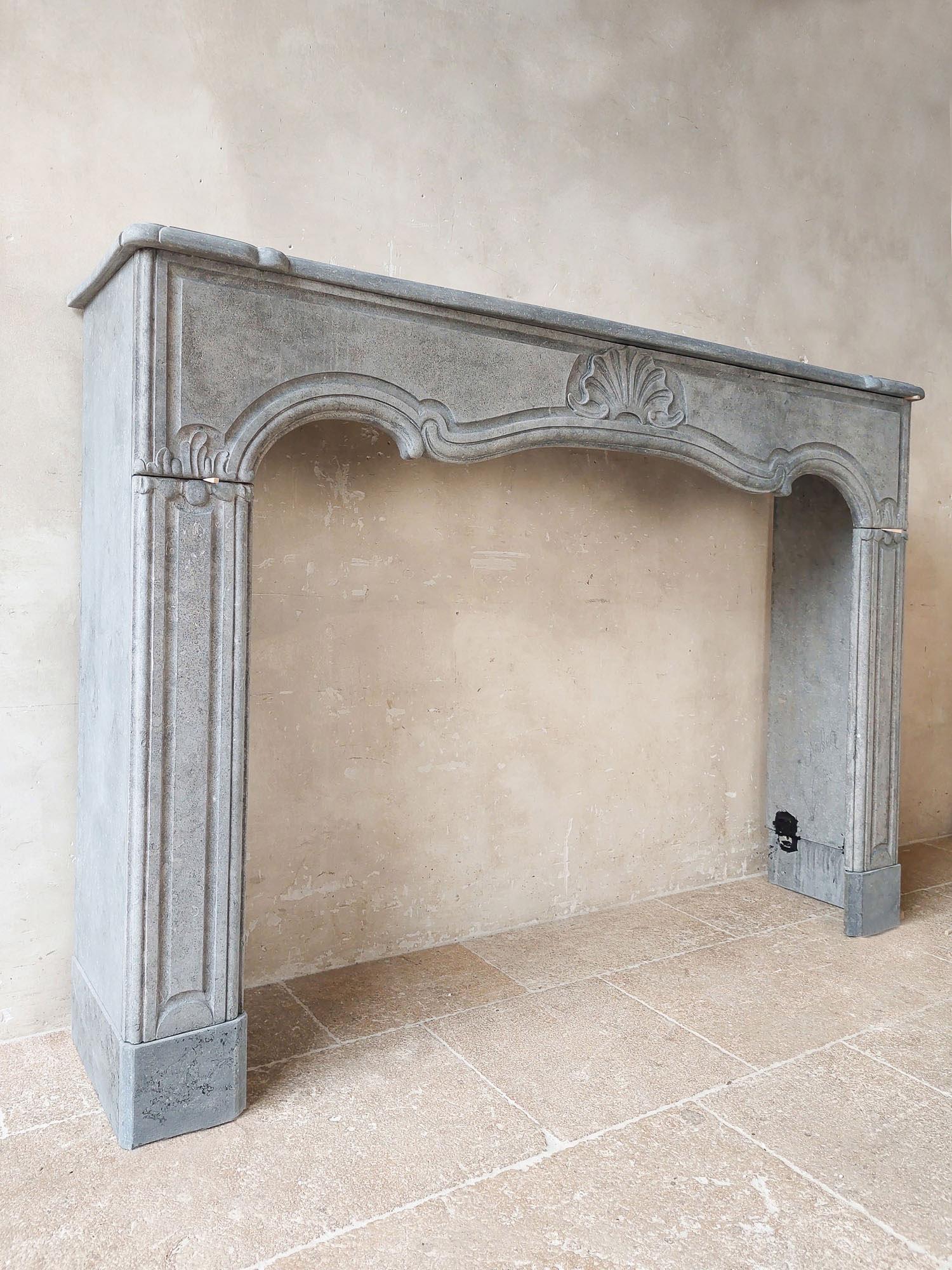 Other 18th century Amsterdam bluestone fireplace in Louis the Fourteenth style For Sale