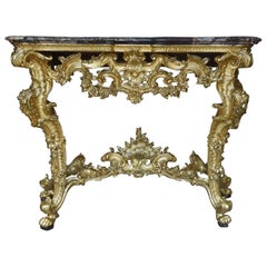 18th Century Ancient Console Rococò Italian Giltwood Carved Wood, 1700s