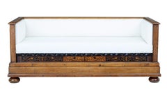 18th Century and Later Carved Oak Converted Sofa