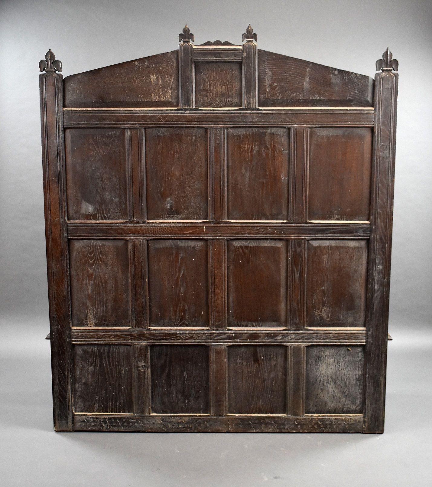 18th Century and later Carved Oak high back settle/bench 7