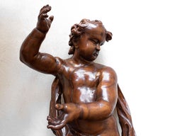 Escultura de ángel del siglo XVIII Madera de pino de Francesco Androsi