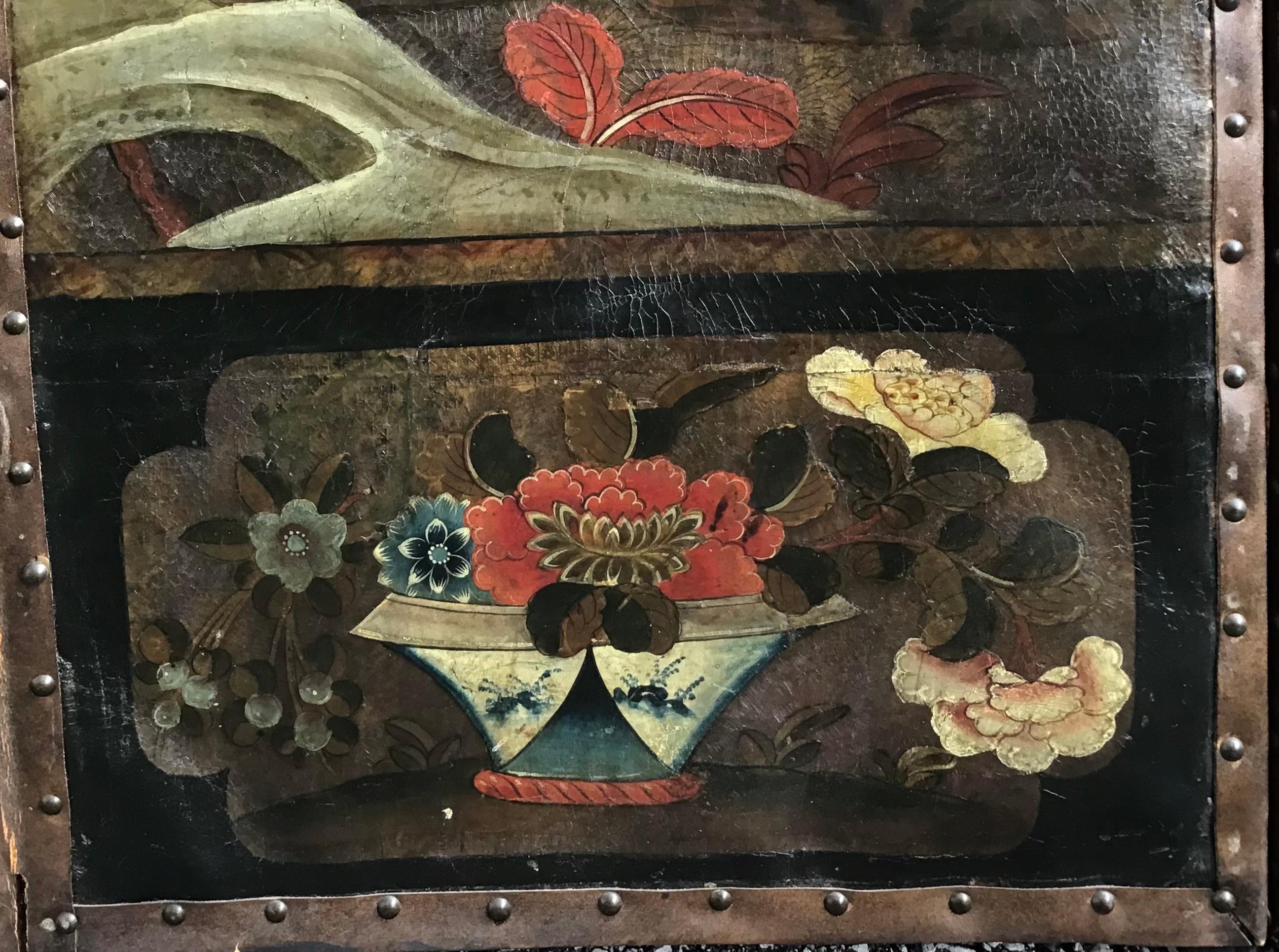 18th Century Anglo Dutch Six-Panel Folding Leather Screen 10