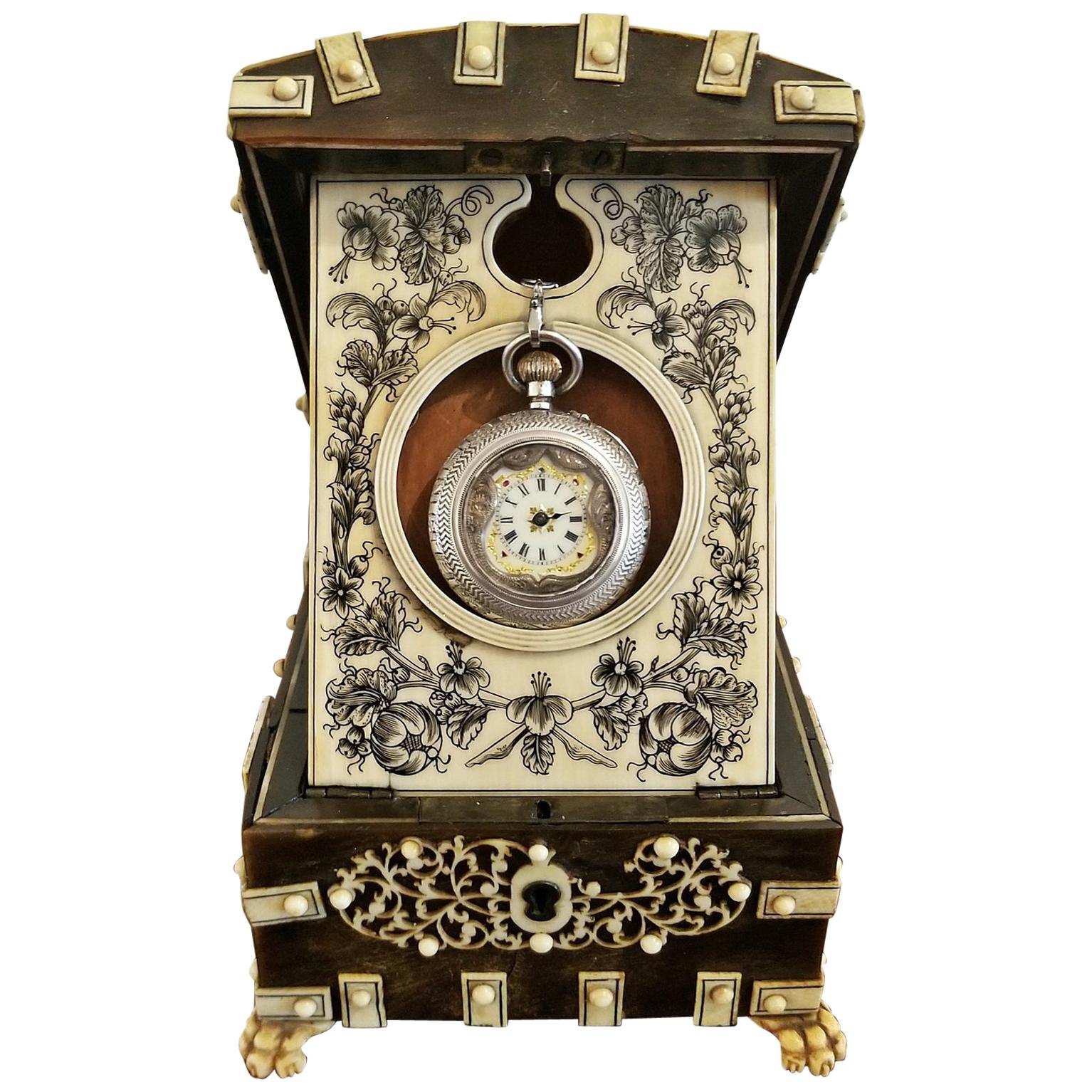 18th Century Anglo-Indian Vizigapatam Pocket Watch Display Box