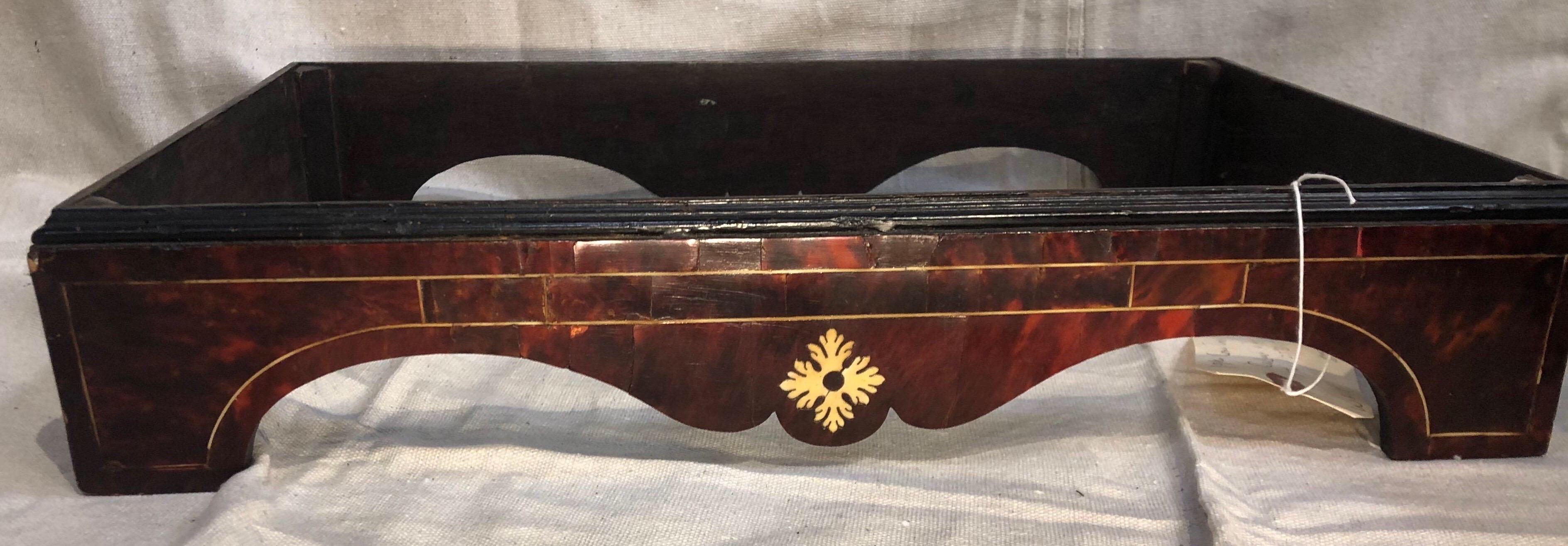 18th Century Anglo-Portuguese Tortoiseshell 3 Drawer Collectors Box on Stand  6