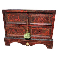 18th Century Anglo-Portuguese Tortoiseshell 3 Drawer Collectors Box on Stand