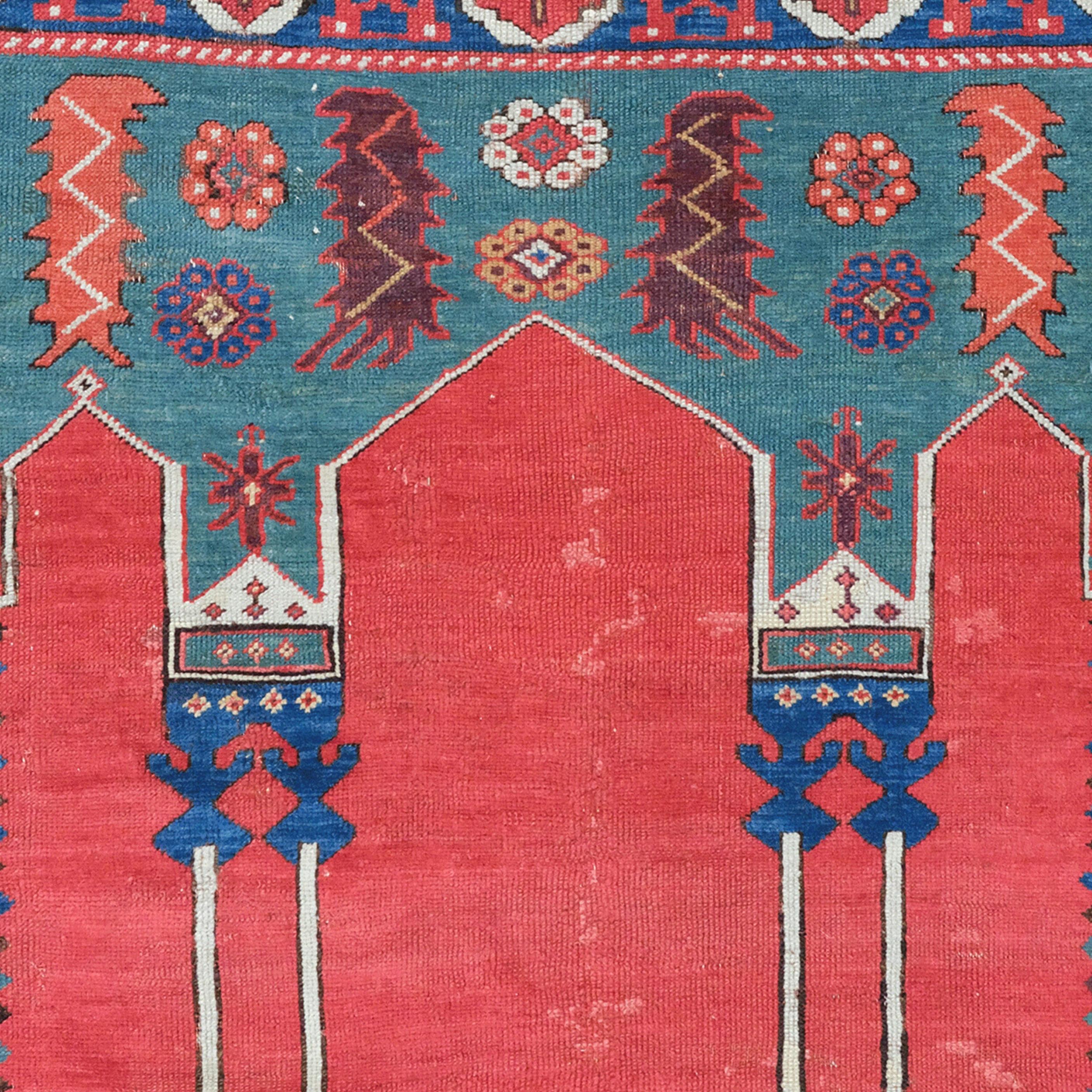 Turkish 18th Century Antique Aksaray Prayer Rug For Sale