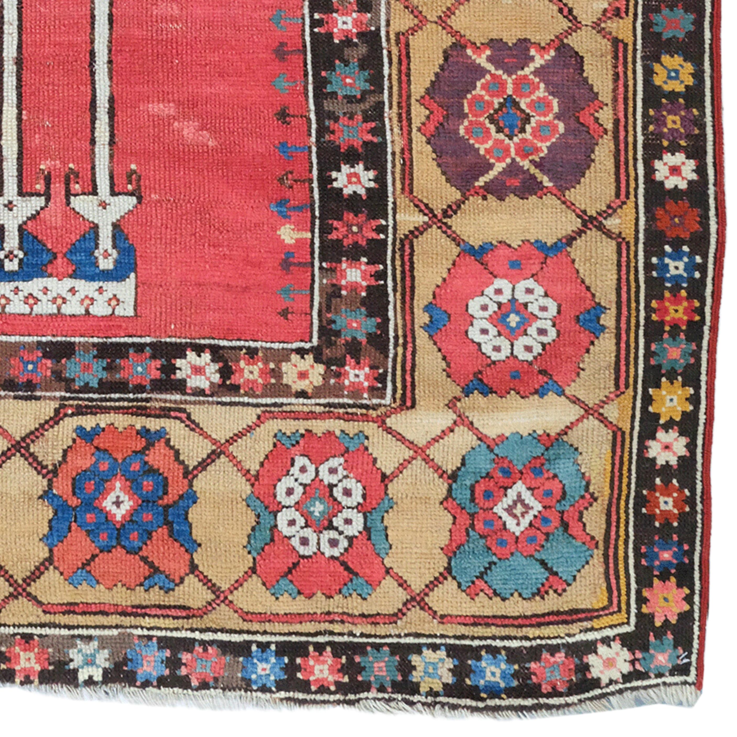 18th Century and Earlier 18th Century Antique Aksaray Prayer Rug For Sale