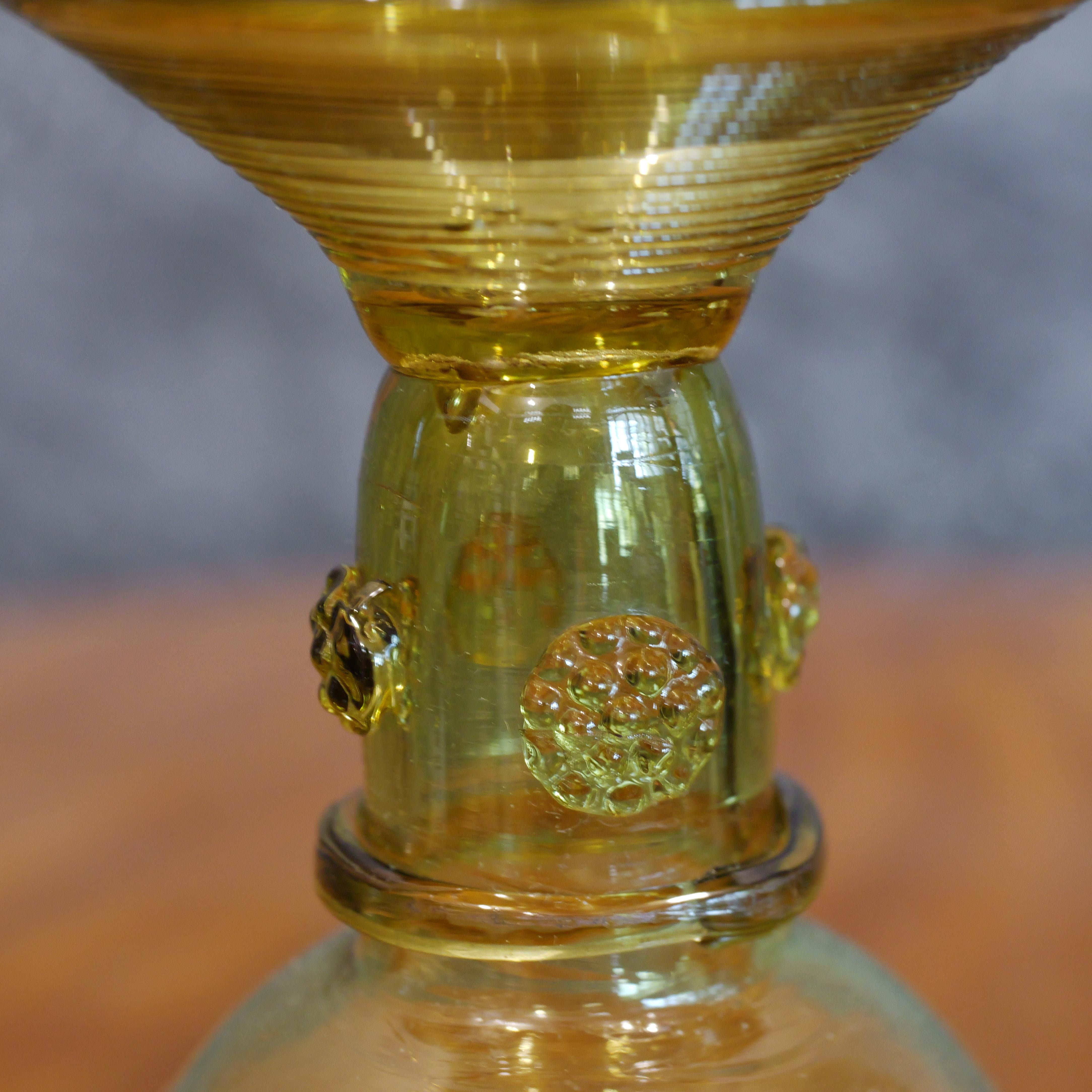 18th Century Antique Amber Wine Roemer Glass For Sale 1
