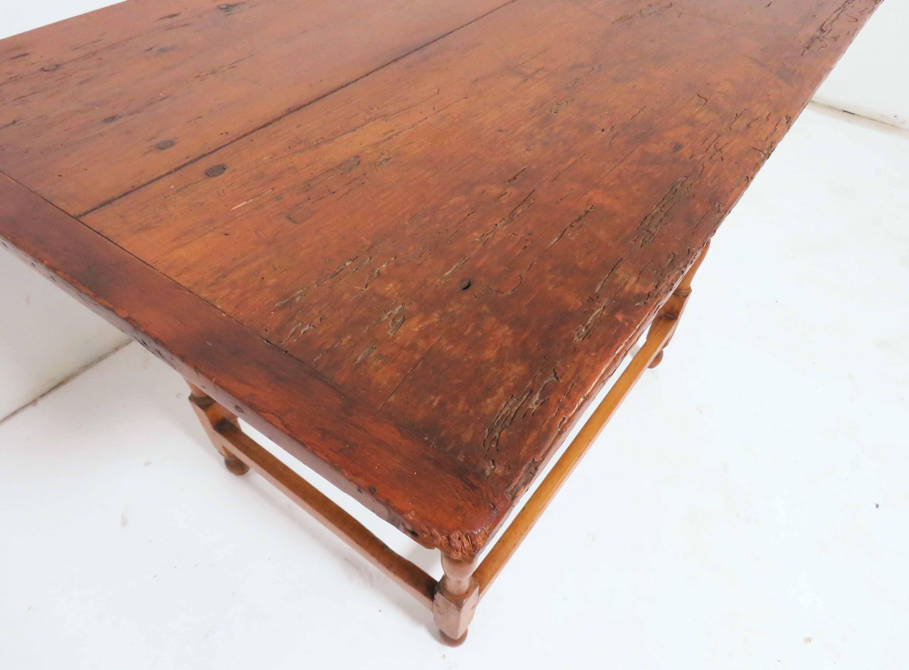 18th Century Antique American Tavern Table with Breadboard Top 1