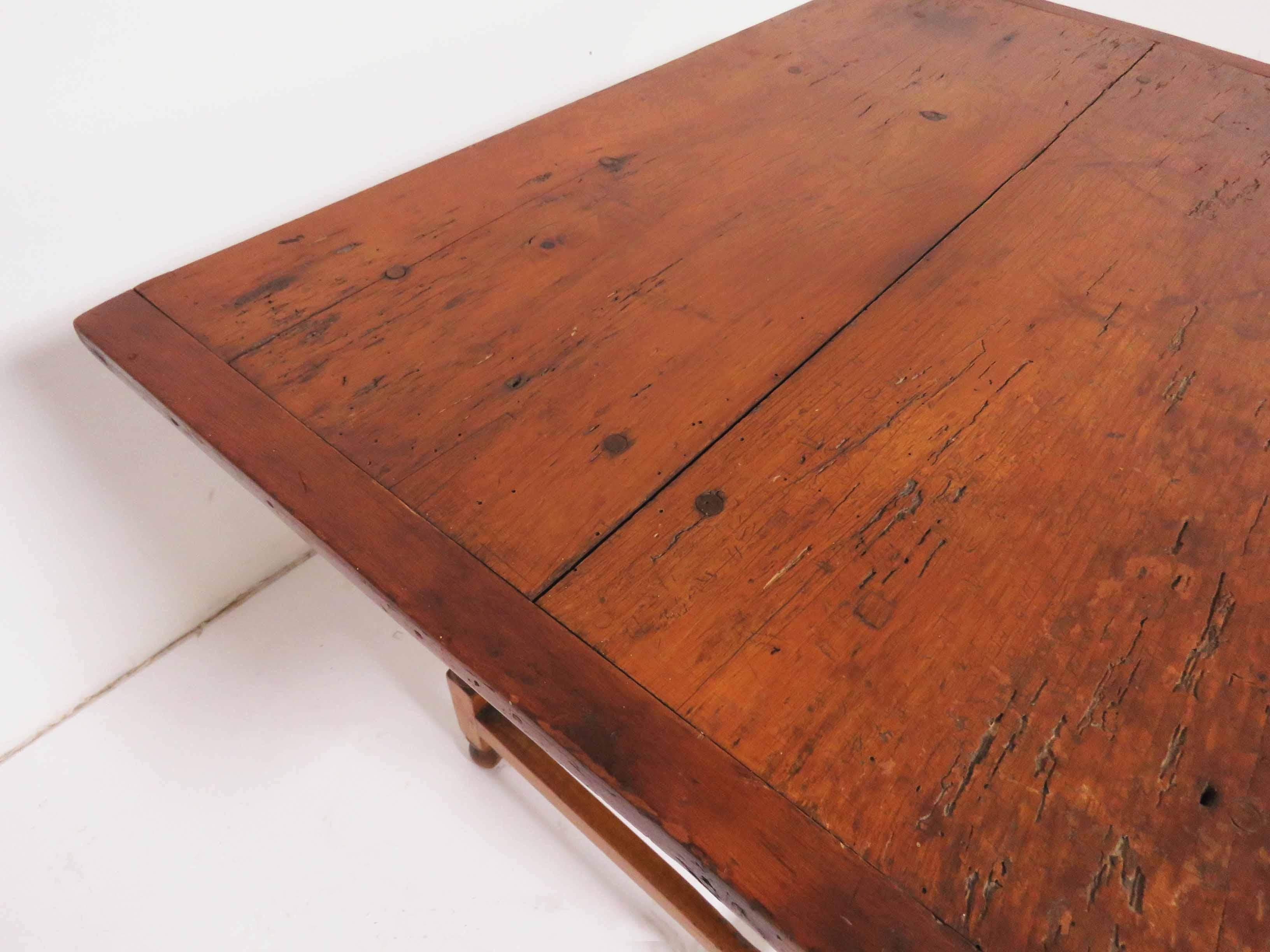 18th Century Antique American Tavern Table with Breadboard Top 2