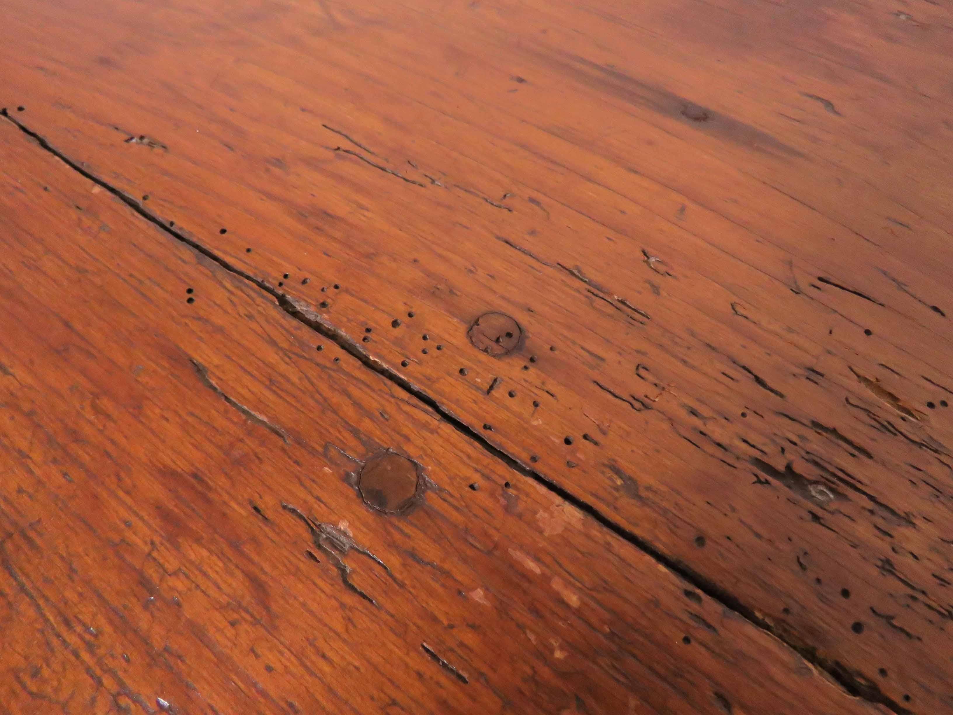 18th Century Antique American Tavern Table with Breadboard Top 3