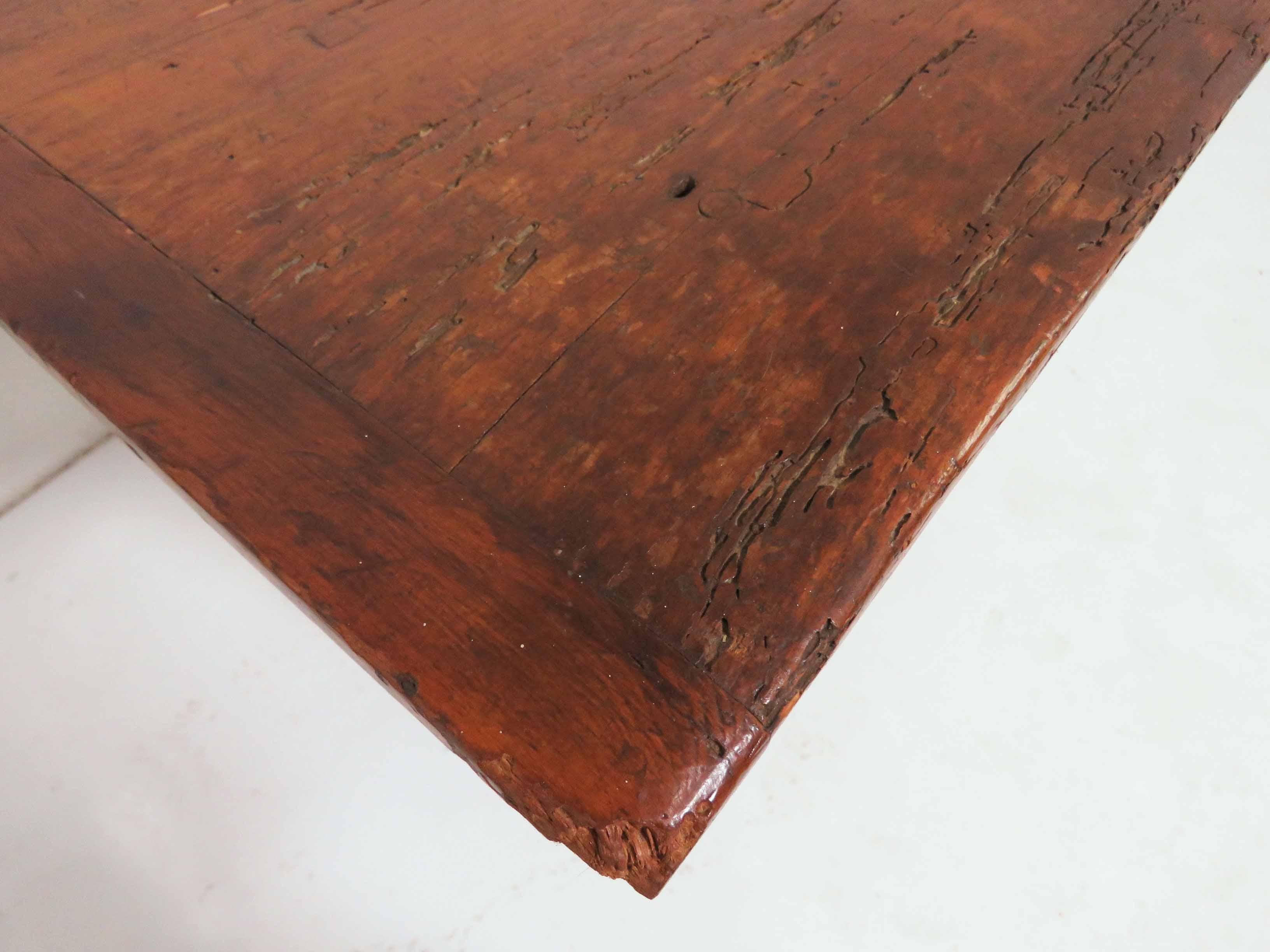 18th Century Antique American Tavern Table with Breadboard Top 4