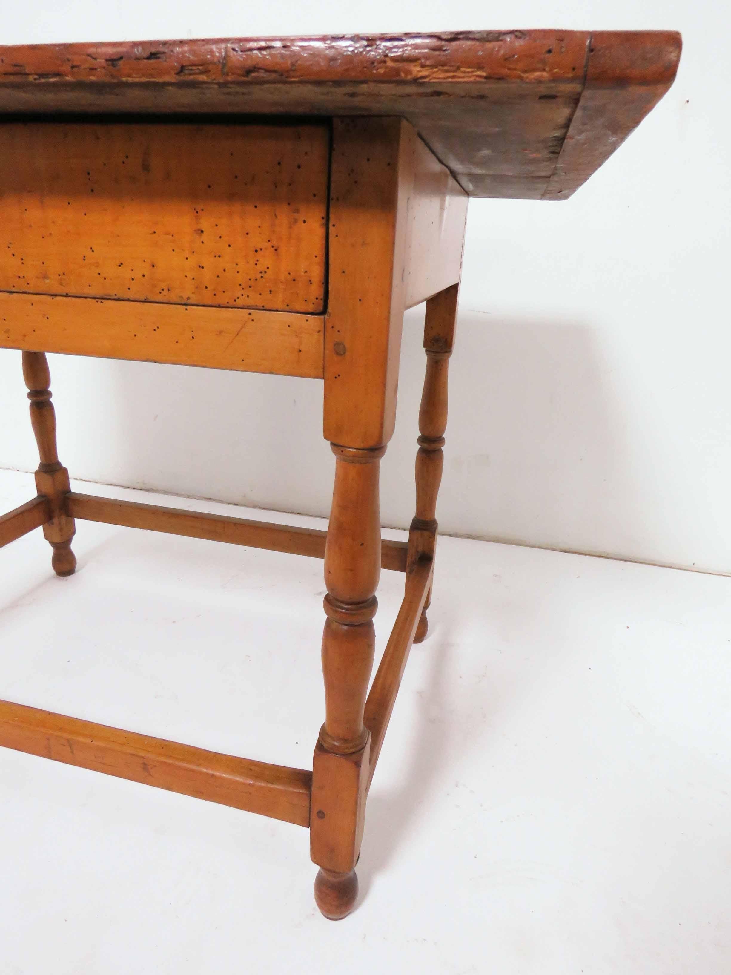 18th Century Antique American Tavern Table with Breadboard Top 6