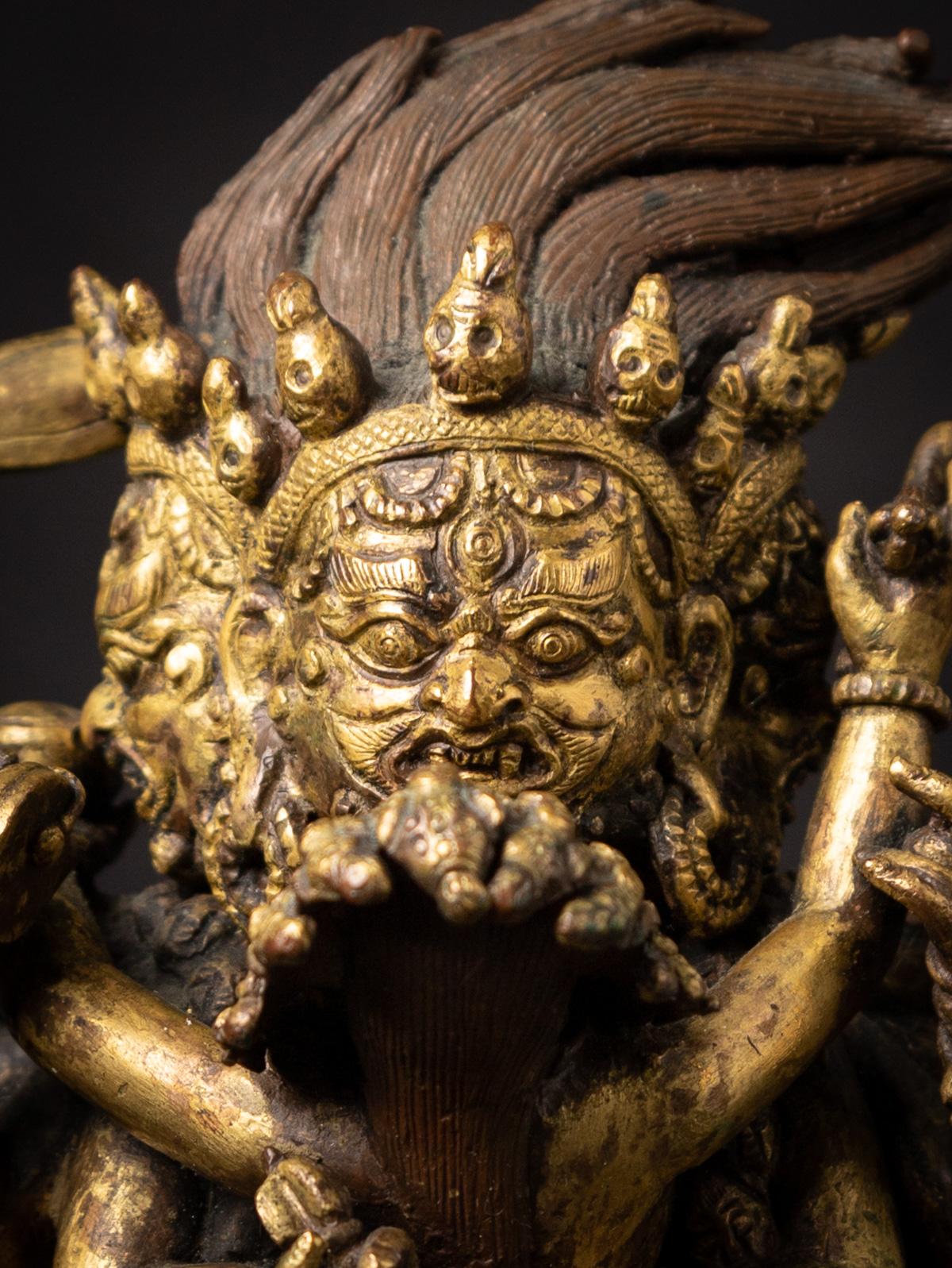 18th century antique and a very special Tibetan bronze Chakrasambhara statue For Sale 6