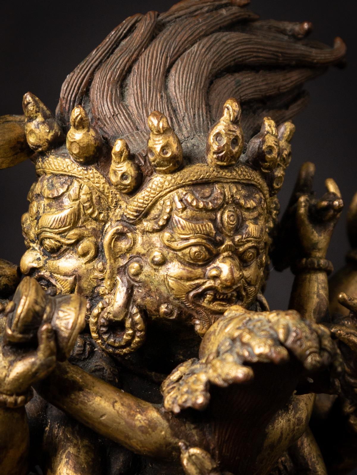 18th century antique and a very special Tibetan bronze Chakrasambhara statue For Sale 7