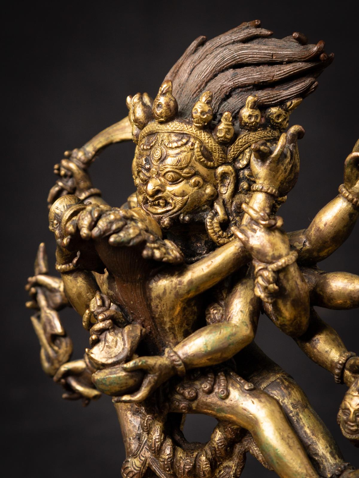 18th century antique and a very special Tibetan bronze Chakrasambhara statue For Sale 8