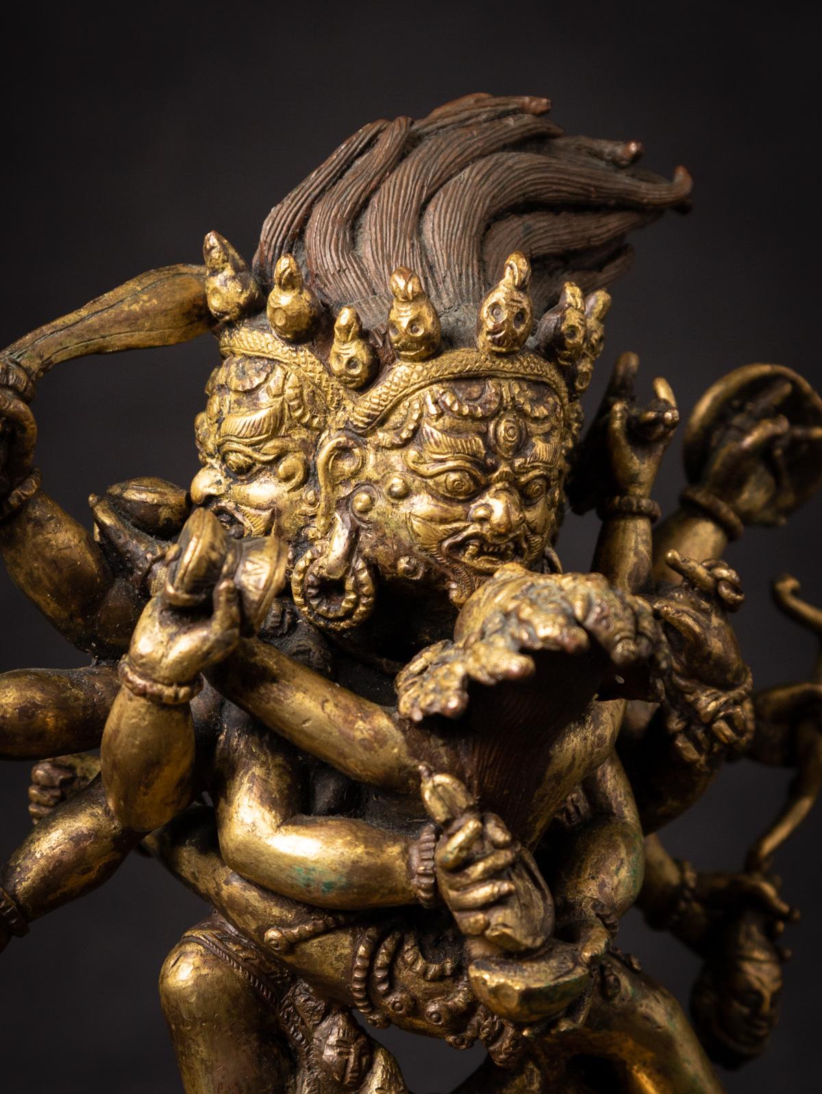 18th century antique and a very special Tibetan bronze Chakrasambhara statue For Sale 10